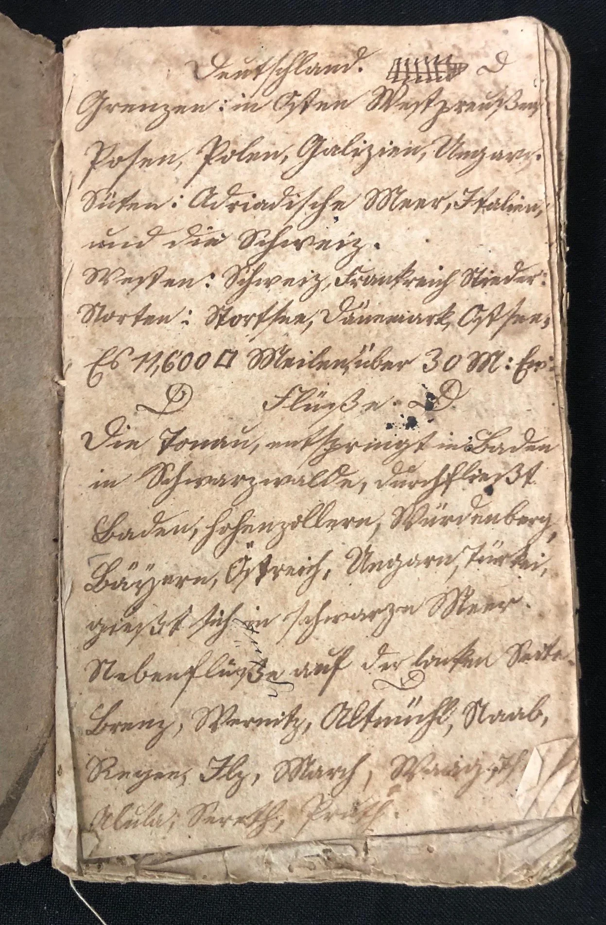 Manuscript student’s geographical compendium written in German. c.1800.1.jpg