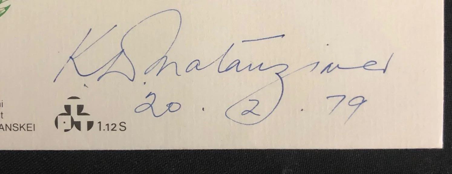Signed First Day Cover - Chief Kaiser Daliwonga (K.D.) Matanzima
