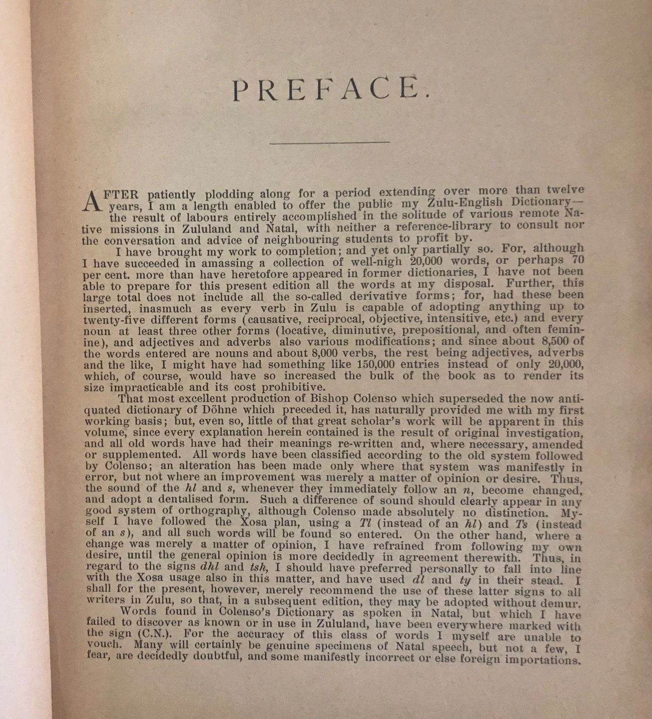 First edition of Father Alfred T. Bryant’s Zulu-English Dictionary (1905)