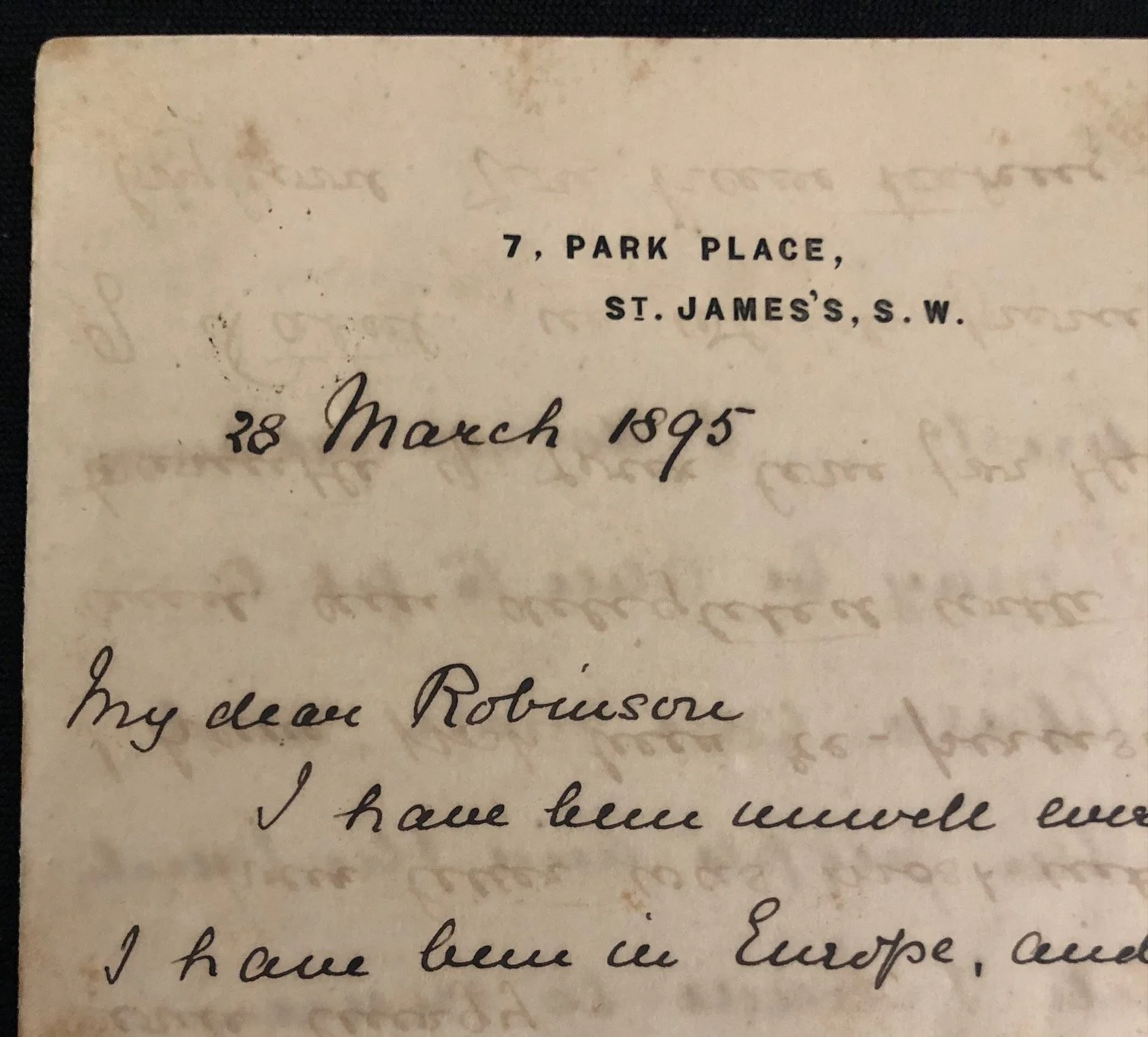 Manuscript letter by George Grey to Hercules Robinson (Jameson Raid) March 1895.