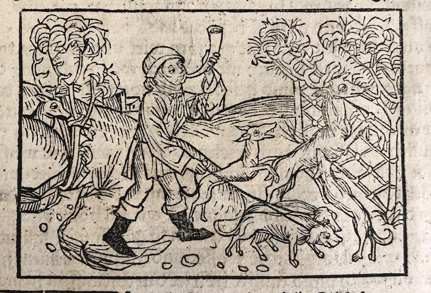 An Incunabula Leaf from a German Translation of (The chapter on hunting). c.1500 R5,000