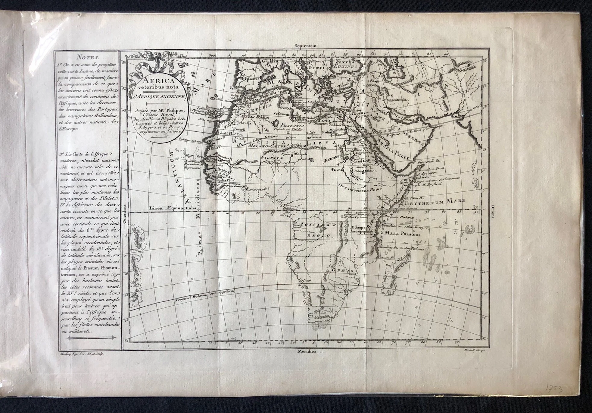 "Africa veteribus nota / L'Afrique Ancienne" (Ancient Africa). (circa 1760s–1780s).