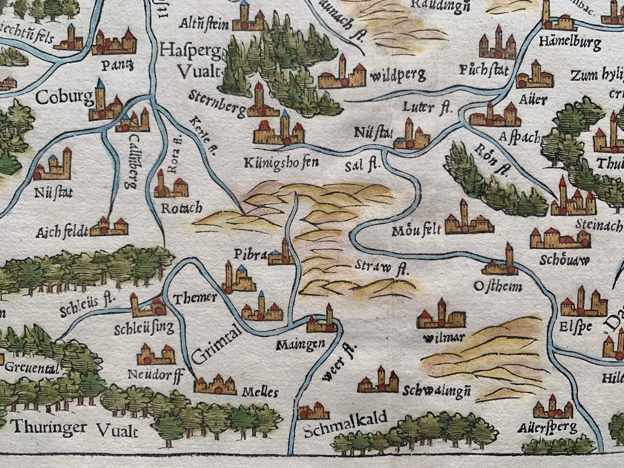 Map of Switzerland (German Edition) by Sebastian Munster (c.1600) 