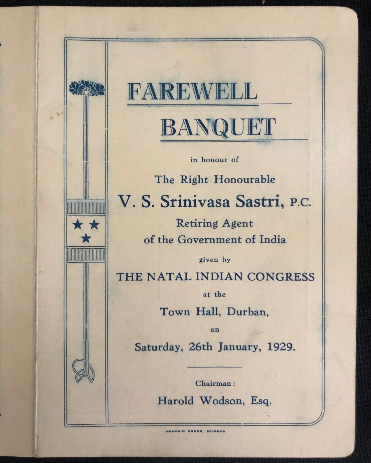 Natal Indian Congress Ephemera c.1928. (4)