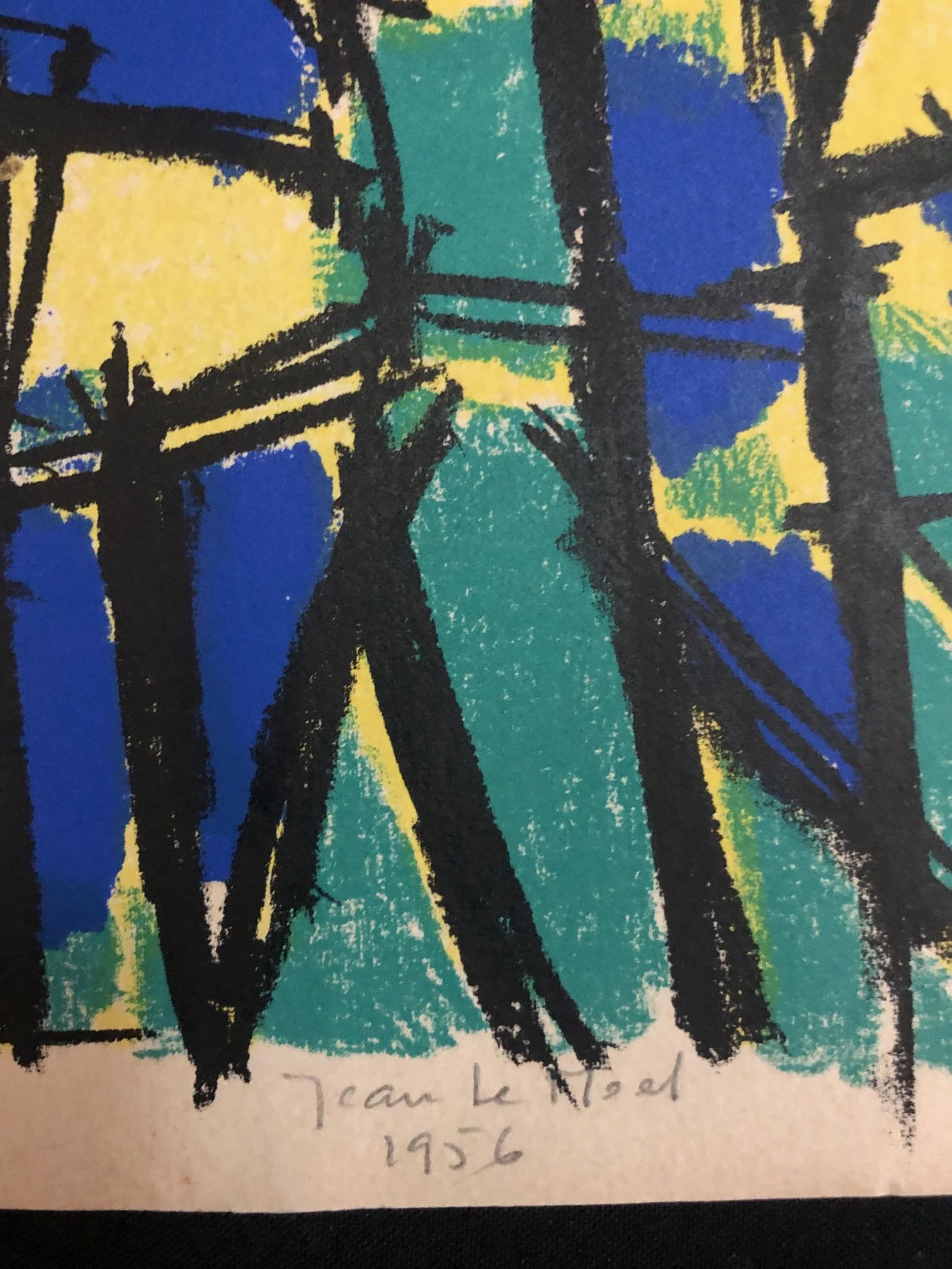 Abstract Lithograph by Jean Le Moal (1956)