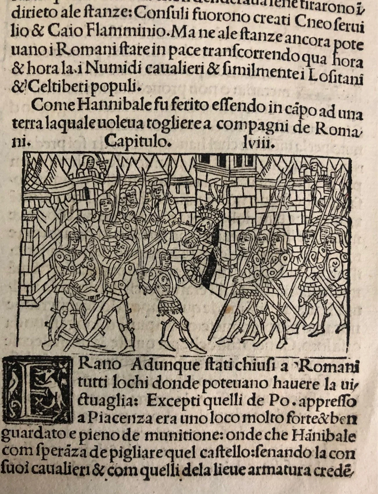 A leaf from Livy’s Ab Urbe Condita (History of Rome) Hannibal at the Battle of the Trebia c.1500