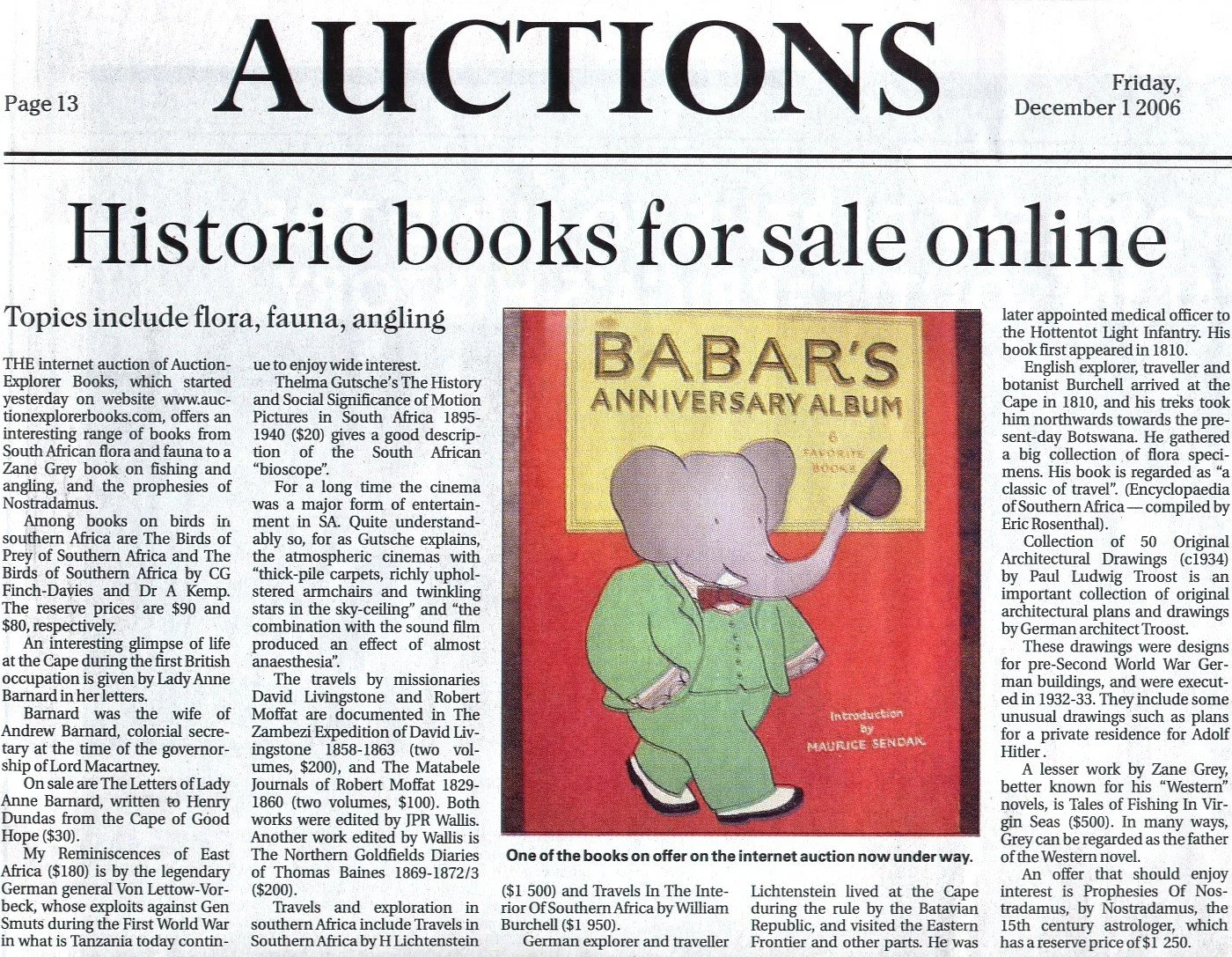 James Findlay appearing in Business Day 1 Dec 2006