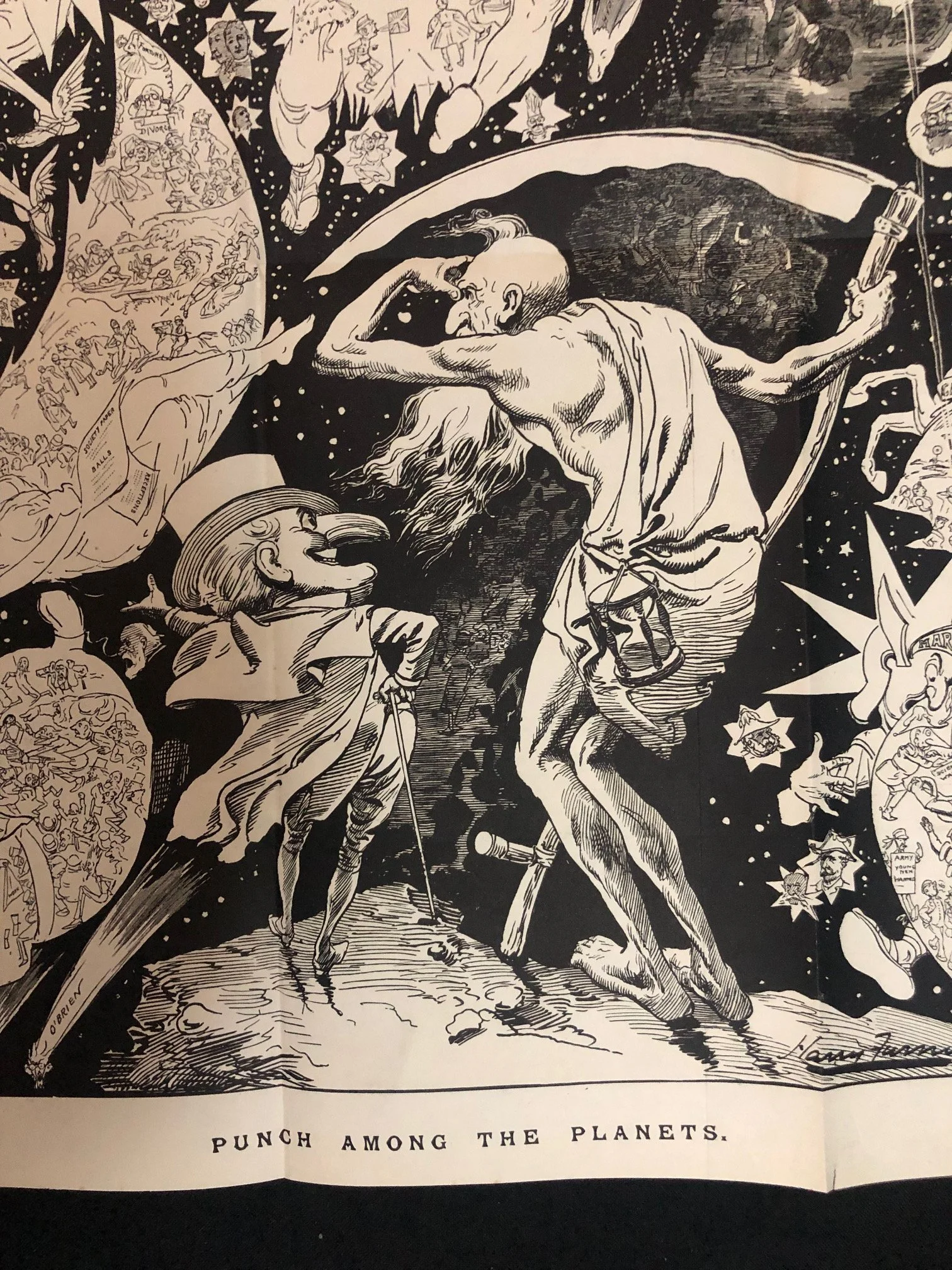 Mr Punch and Father Time; Punch Among the Planets by Harry Furniss, December 1890