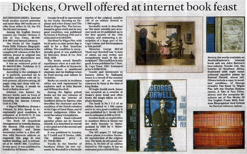 James Findlay – Dickens, Orwell offered at internet book feast - Business Day 2003