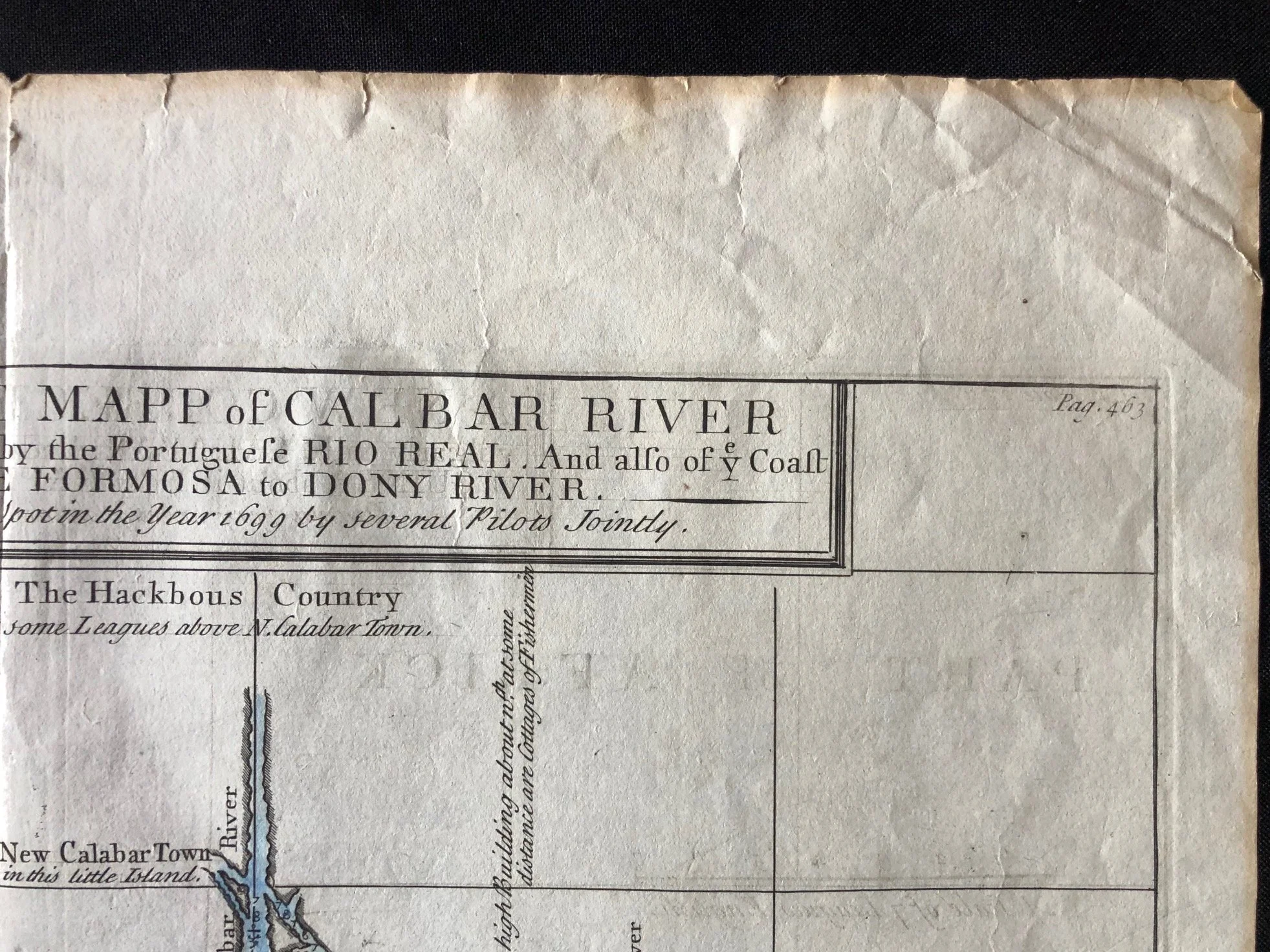 "A New Correct Mapp of Calbar River..." (Biafra Slave Trade) by John Churchill (1704)