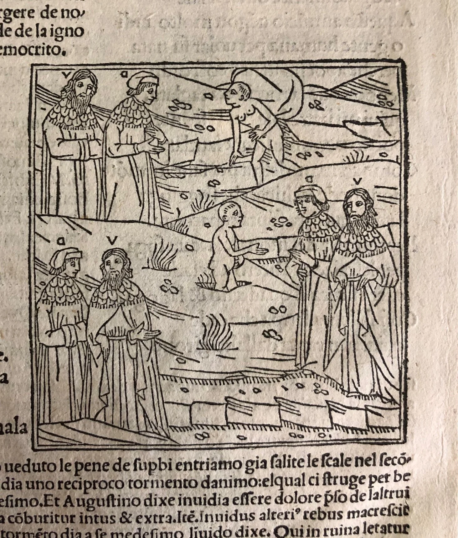 A Page from Dante Alighieri’s Divina Commedia (Divine Comedy). Incunabula, c.1491