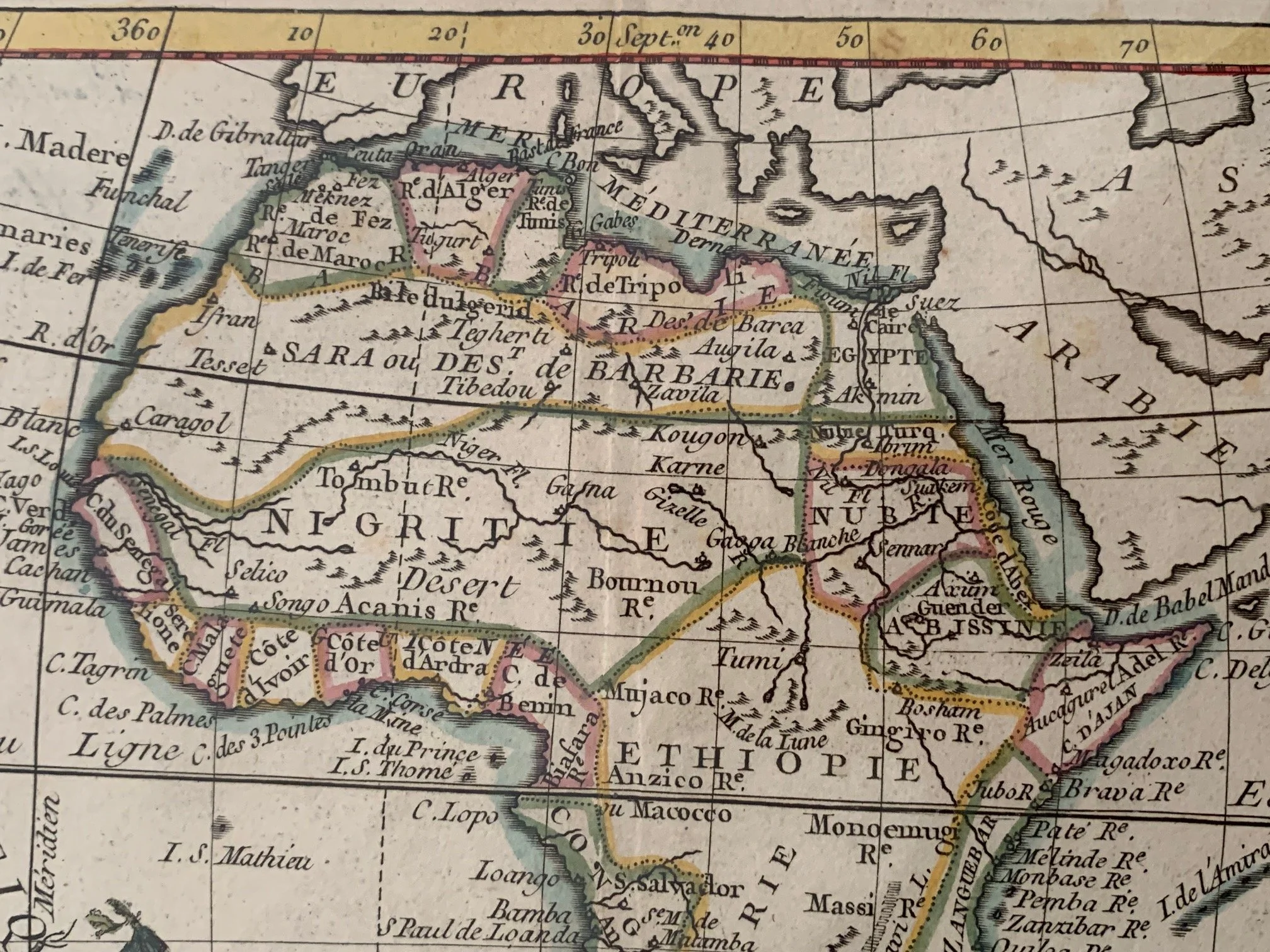 French Map of Africa by Joseph De Laporte (c.1779)