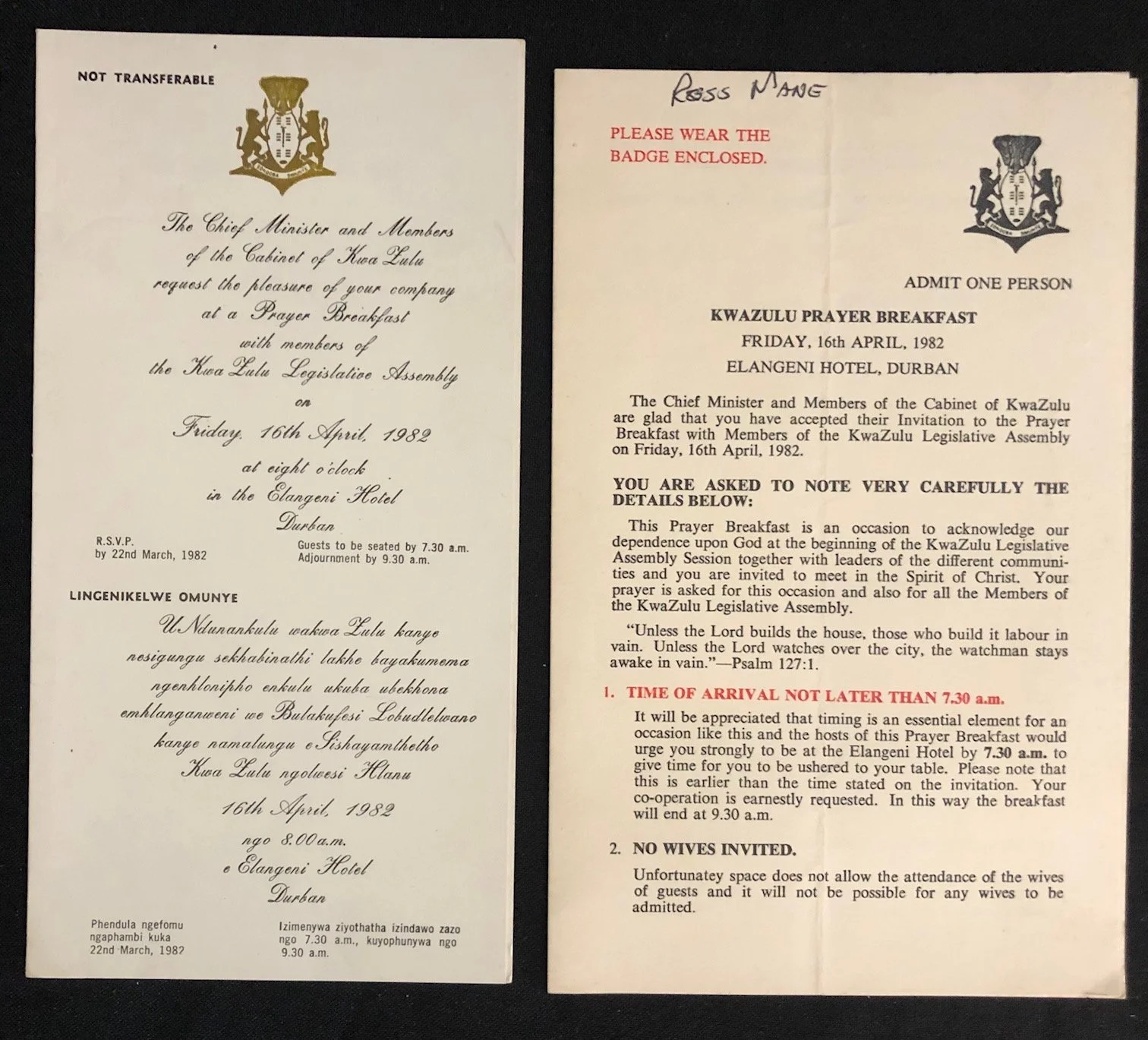 Collection of Ephemera Relating to The Inkatha Freedom Party (IFP) (8)