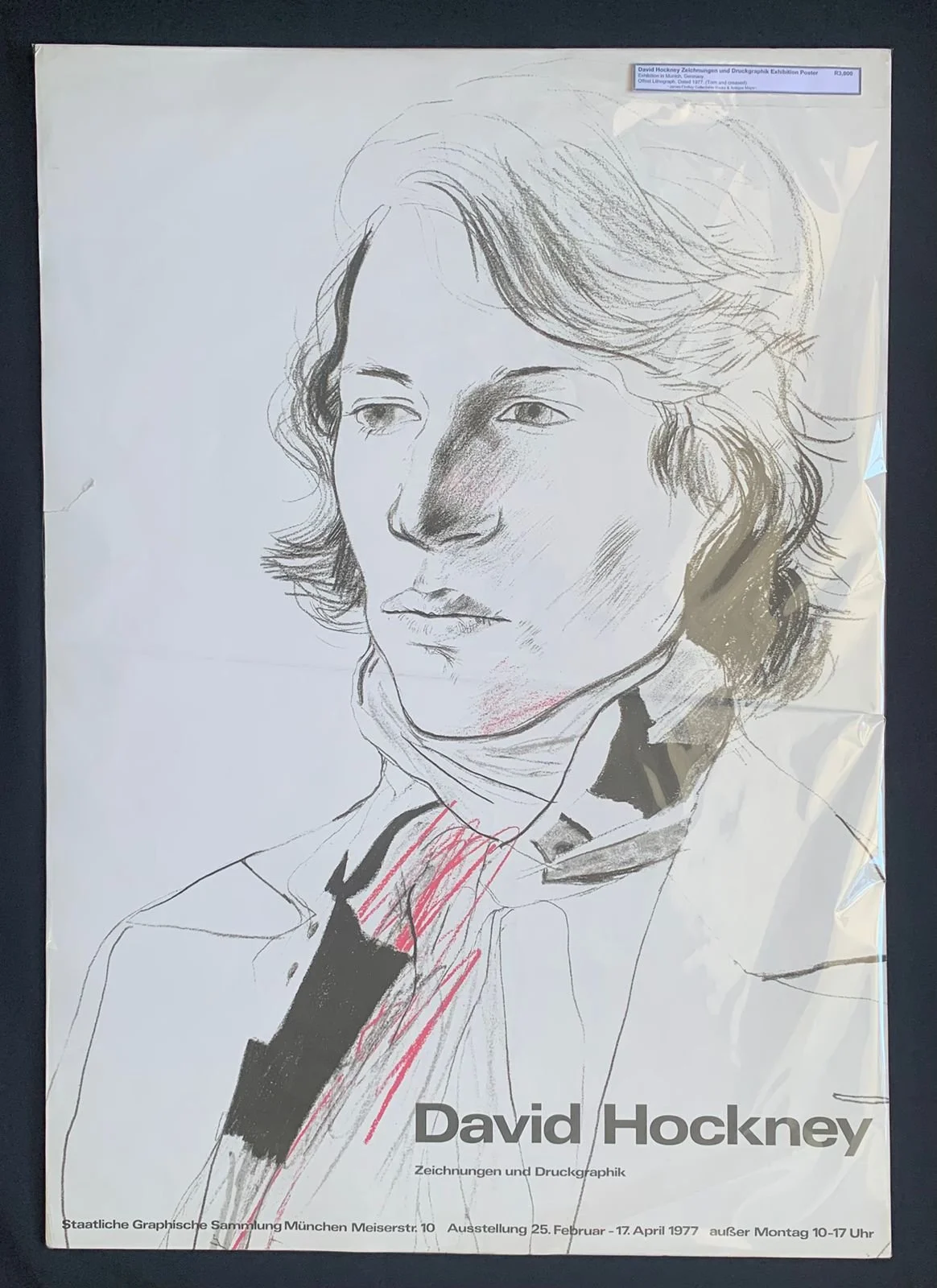 David Hockney Zeichnungen und Druckgraphik Exhibition Poster 1977