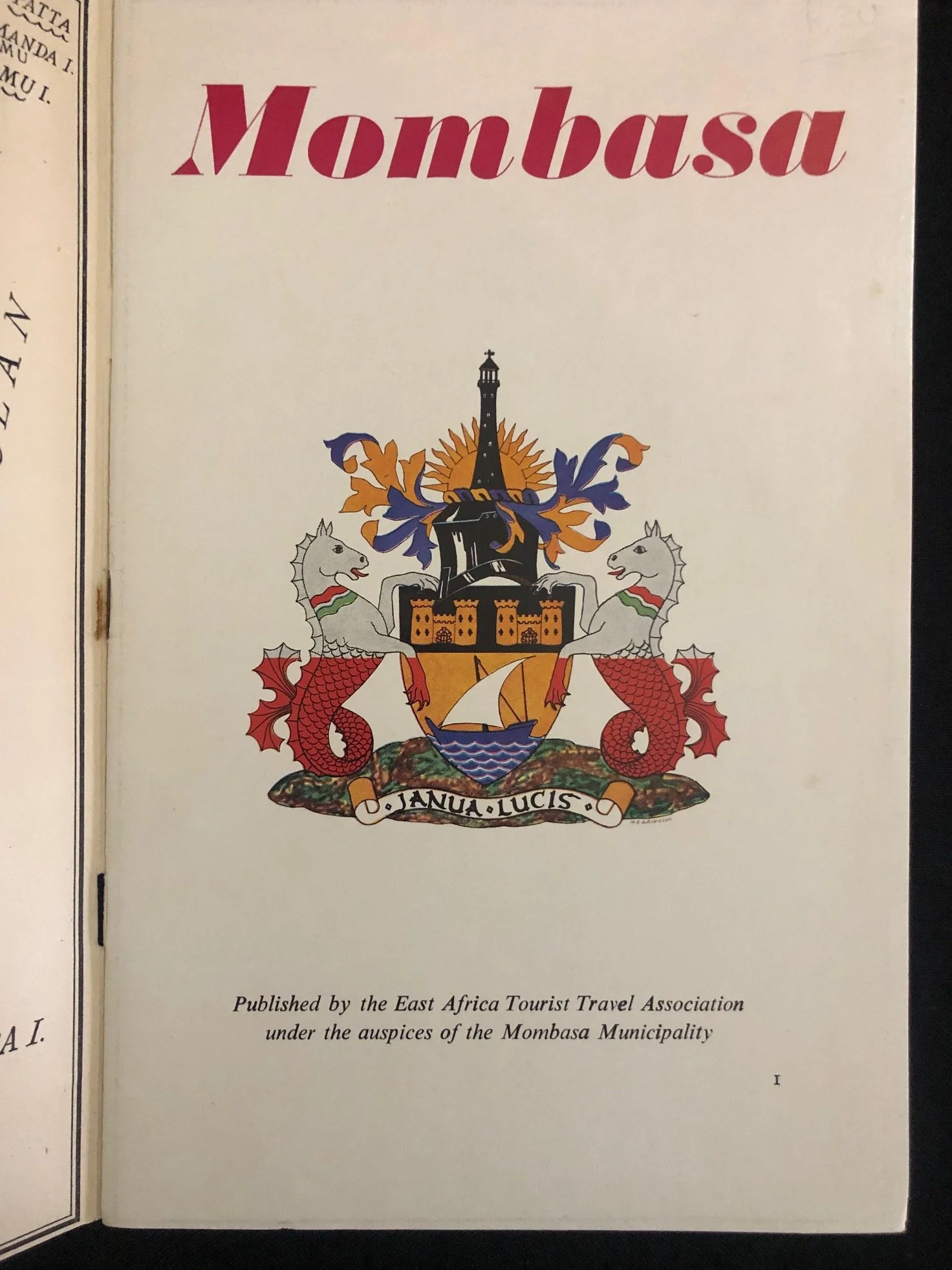 Guidebook to Mombasa by the East Africa Tourist Travel Association (c.1950’s)