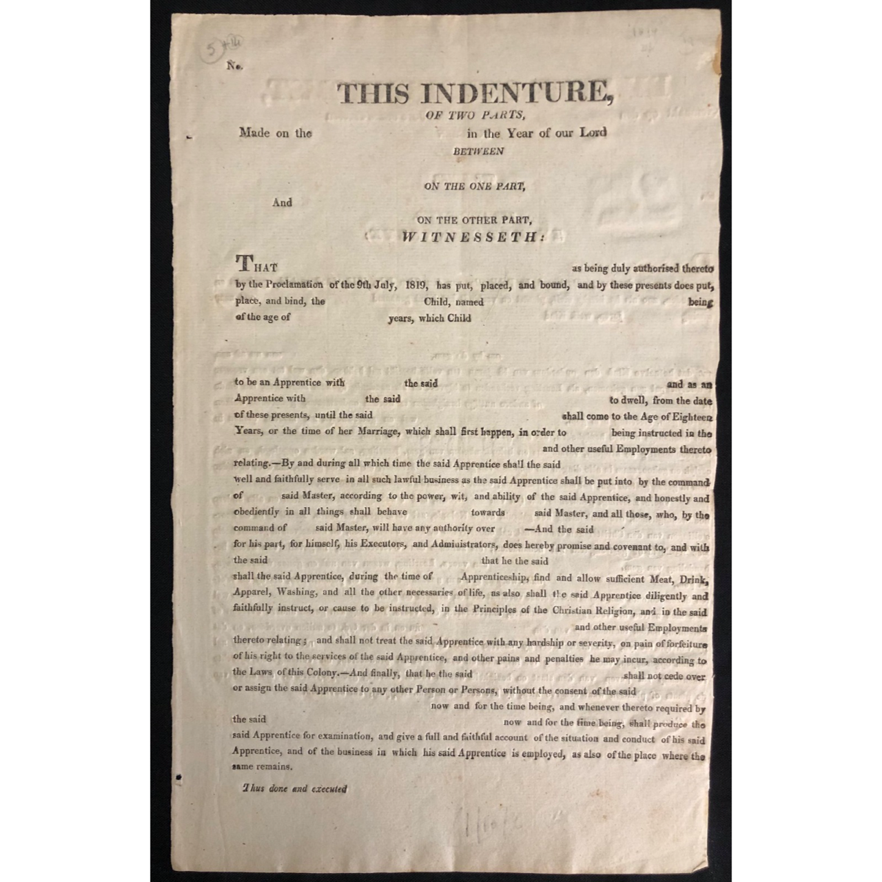 Child Labour "apprenticeship" Cape Colony (1819) R4,500