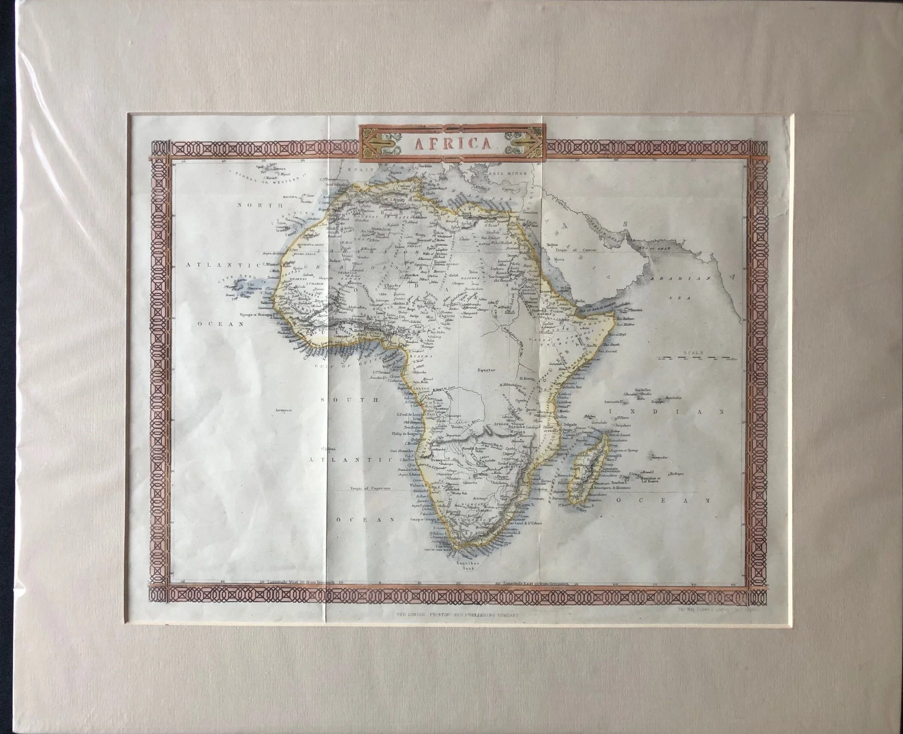 Map of Africa engraved by John Rapkin (c.1850)