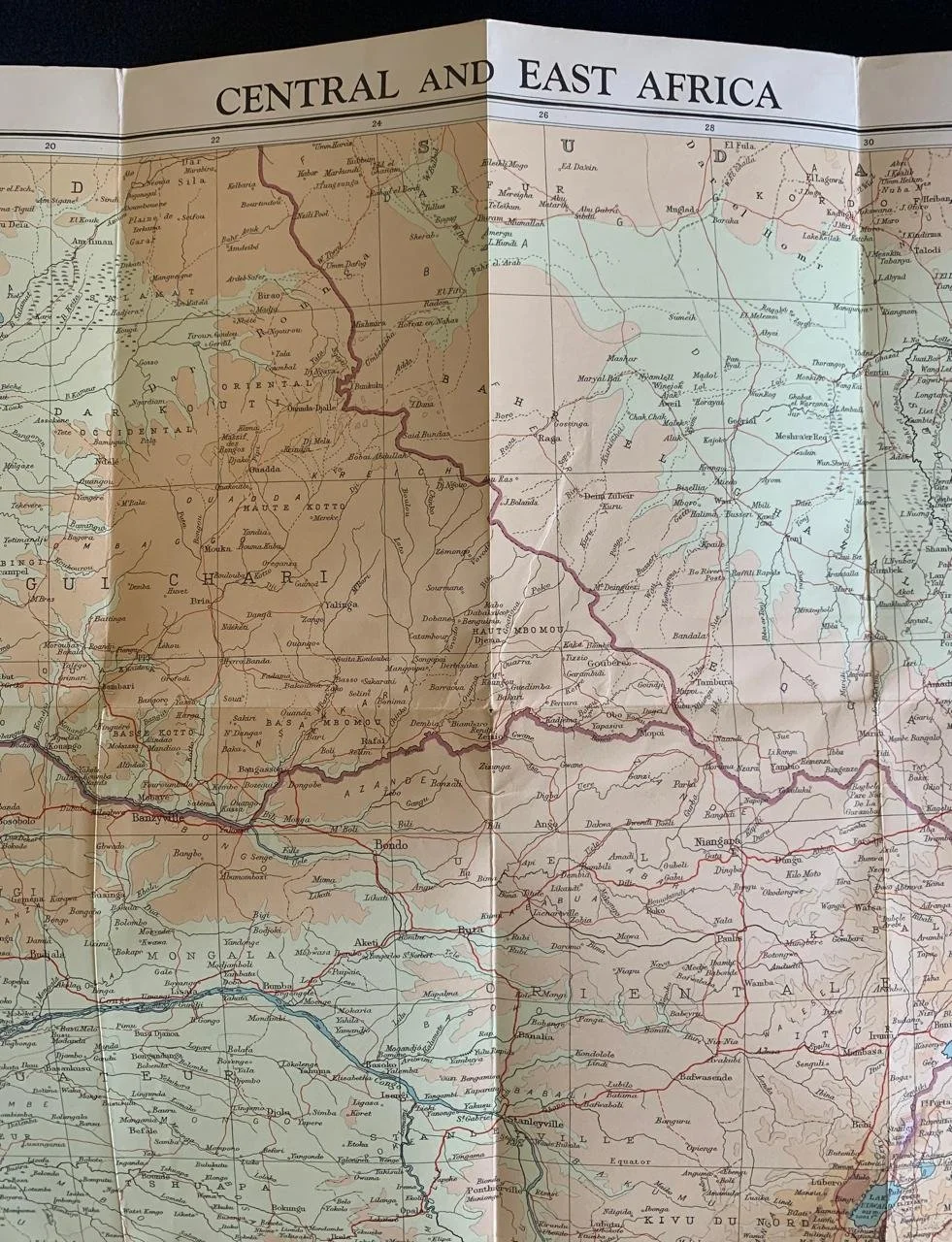 Central & East Africa by John Bartholomew & Son Ltd (1957)