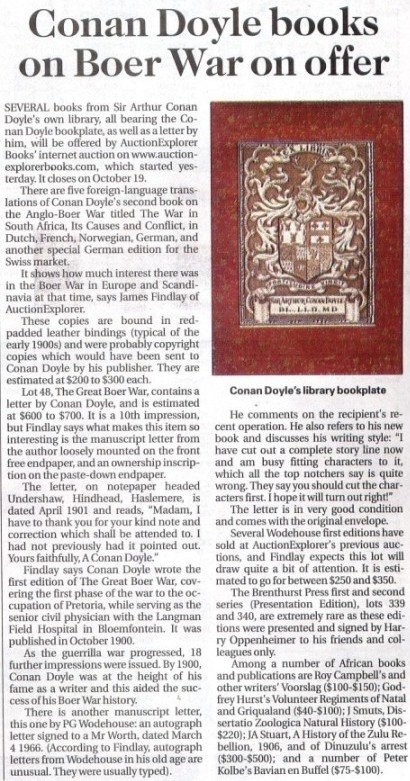 James Findlay appearing in Business Day 13 Oct 2006