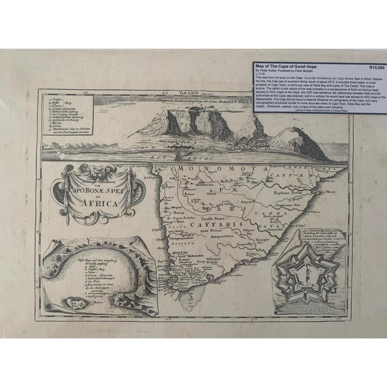 Kolbe Map of the Cape of Good Hope (1719) R10,000