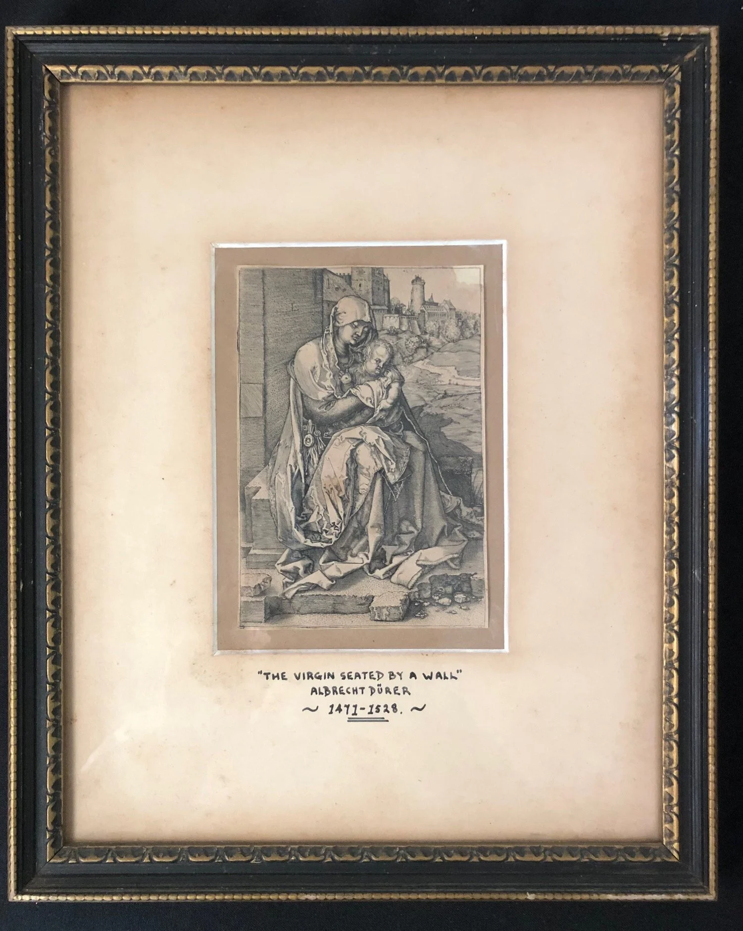 The Virgin Seated by a Wall after Albrecht Dürer