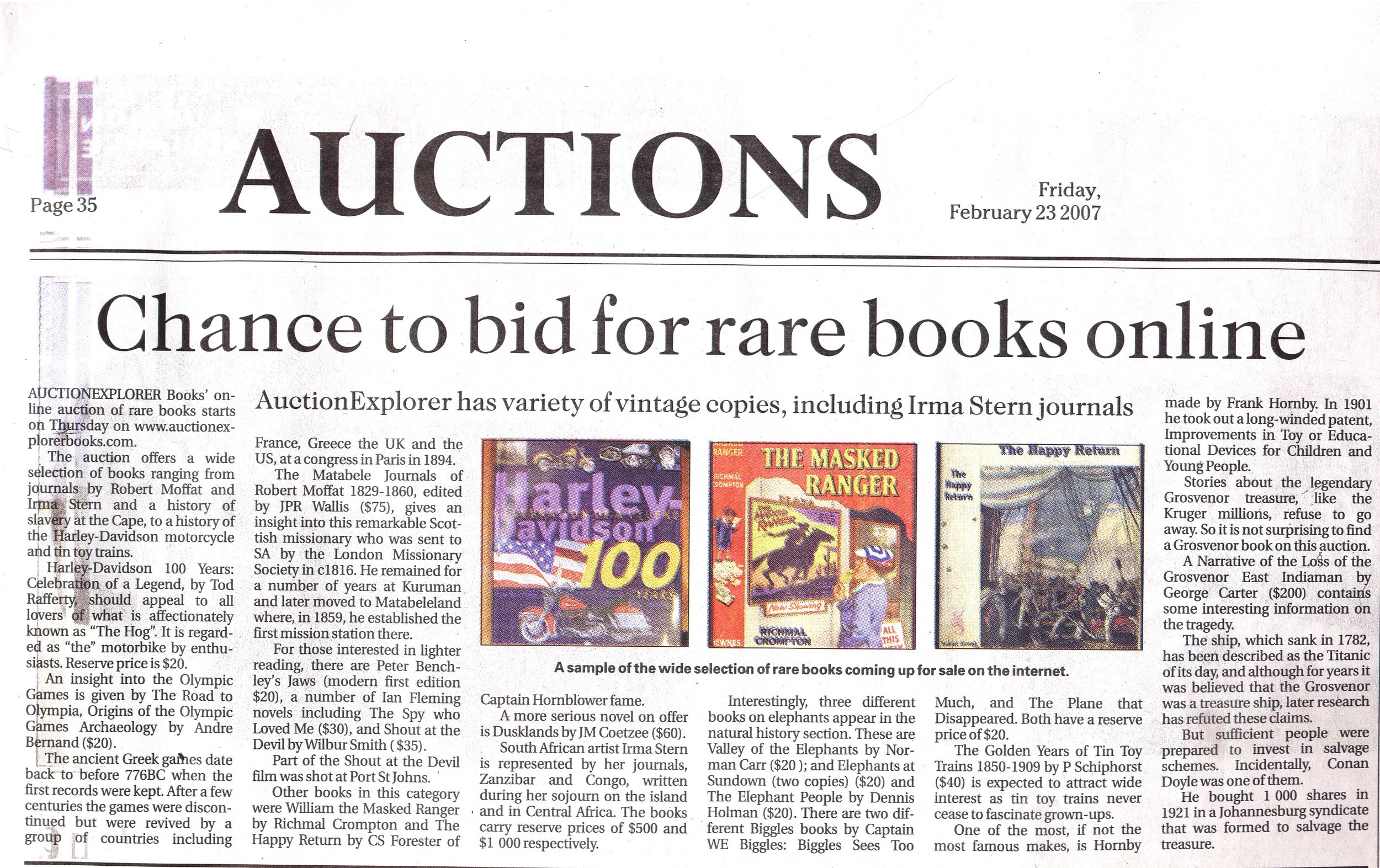 James Findlay appearing in Business Day 23 Feb 2007