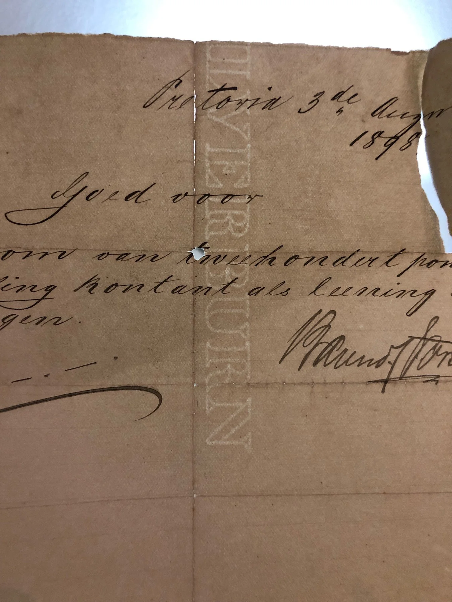 Promissory Note / Cheque ZAR £200 (1898) 