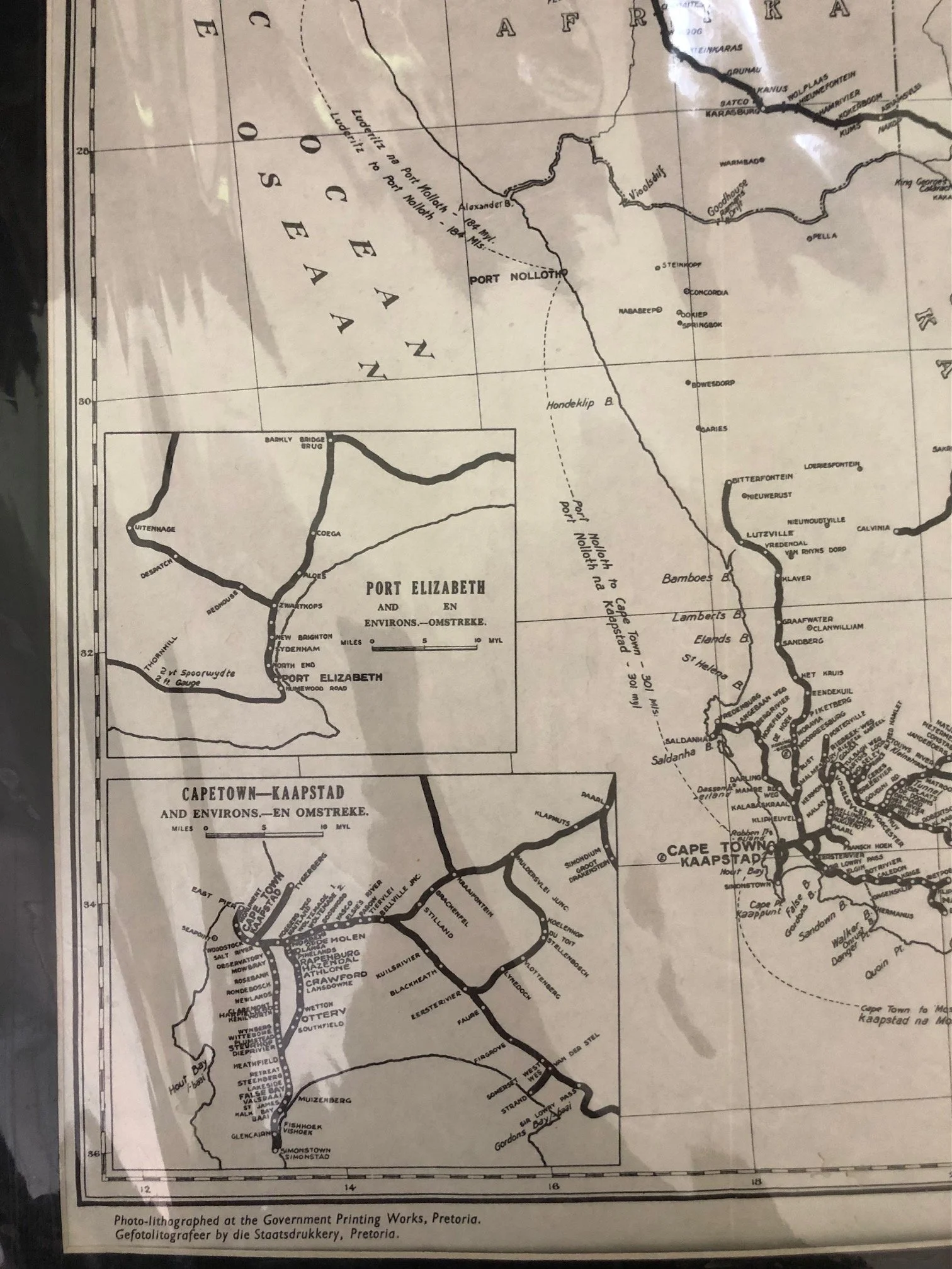 Standard Railway Map of South Africa (1951) 