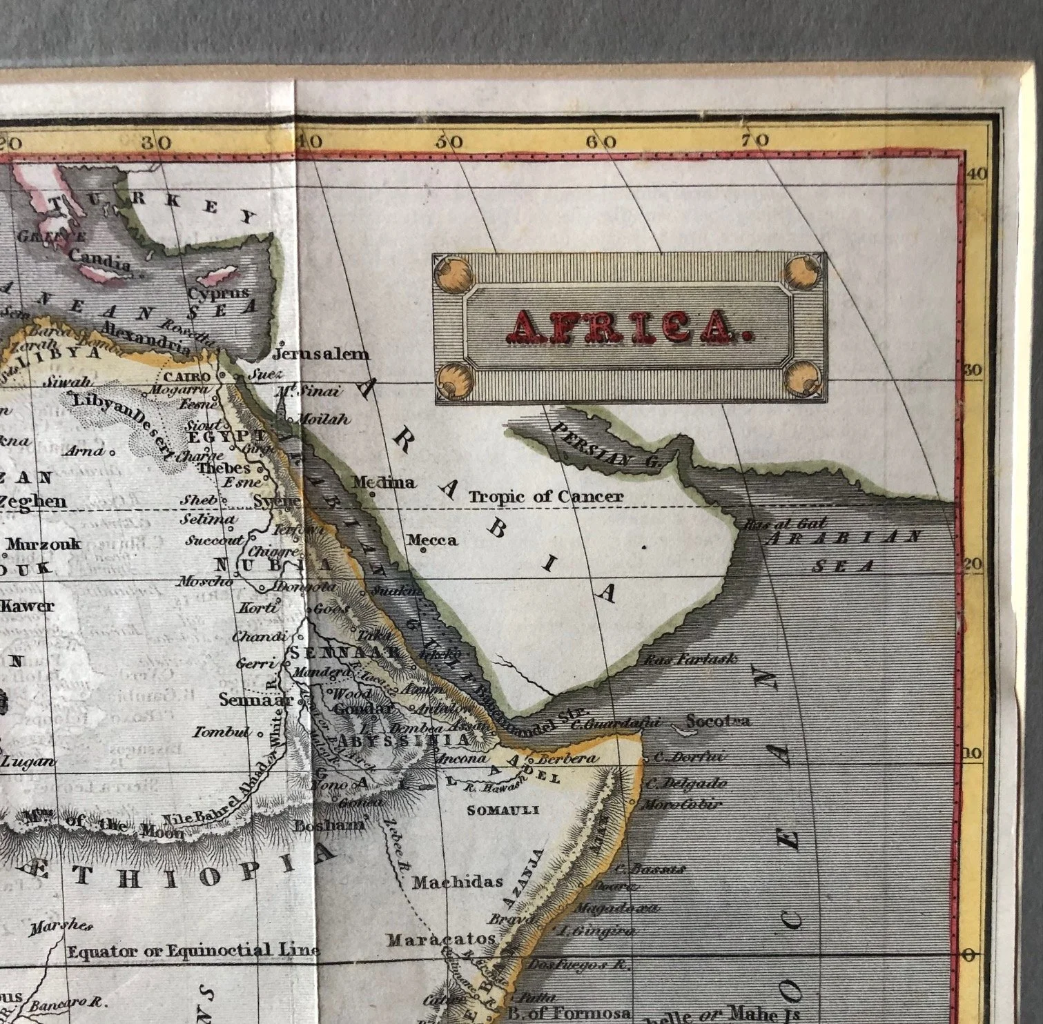 Map of Africa by J. Assheton and engraved by J. Shury (c.1830)