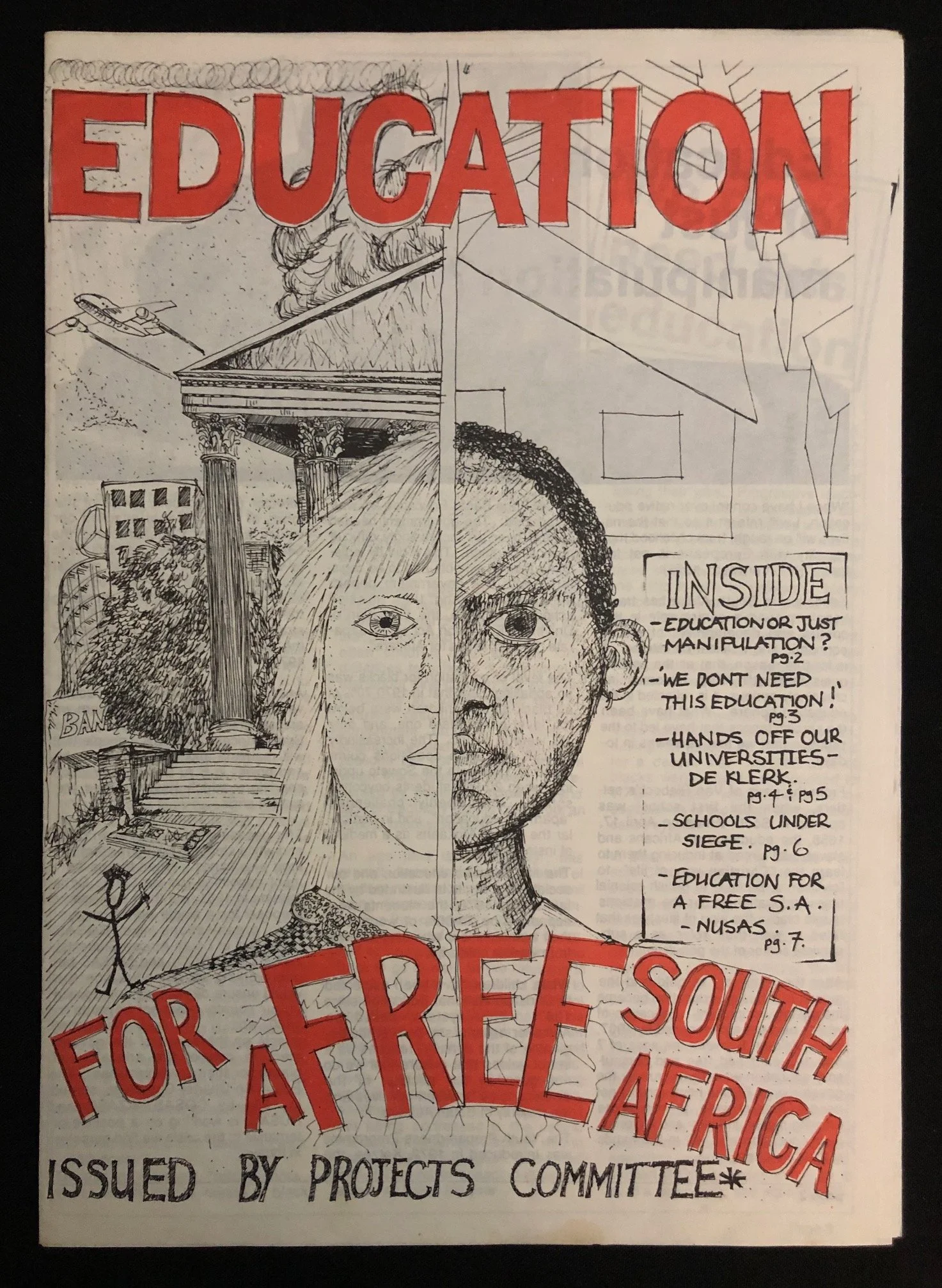 Anti-apartheid student ephemera issued by the National Union of South African Students c.1987