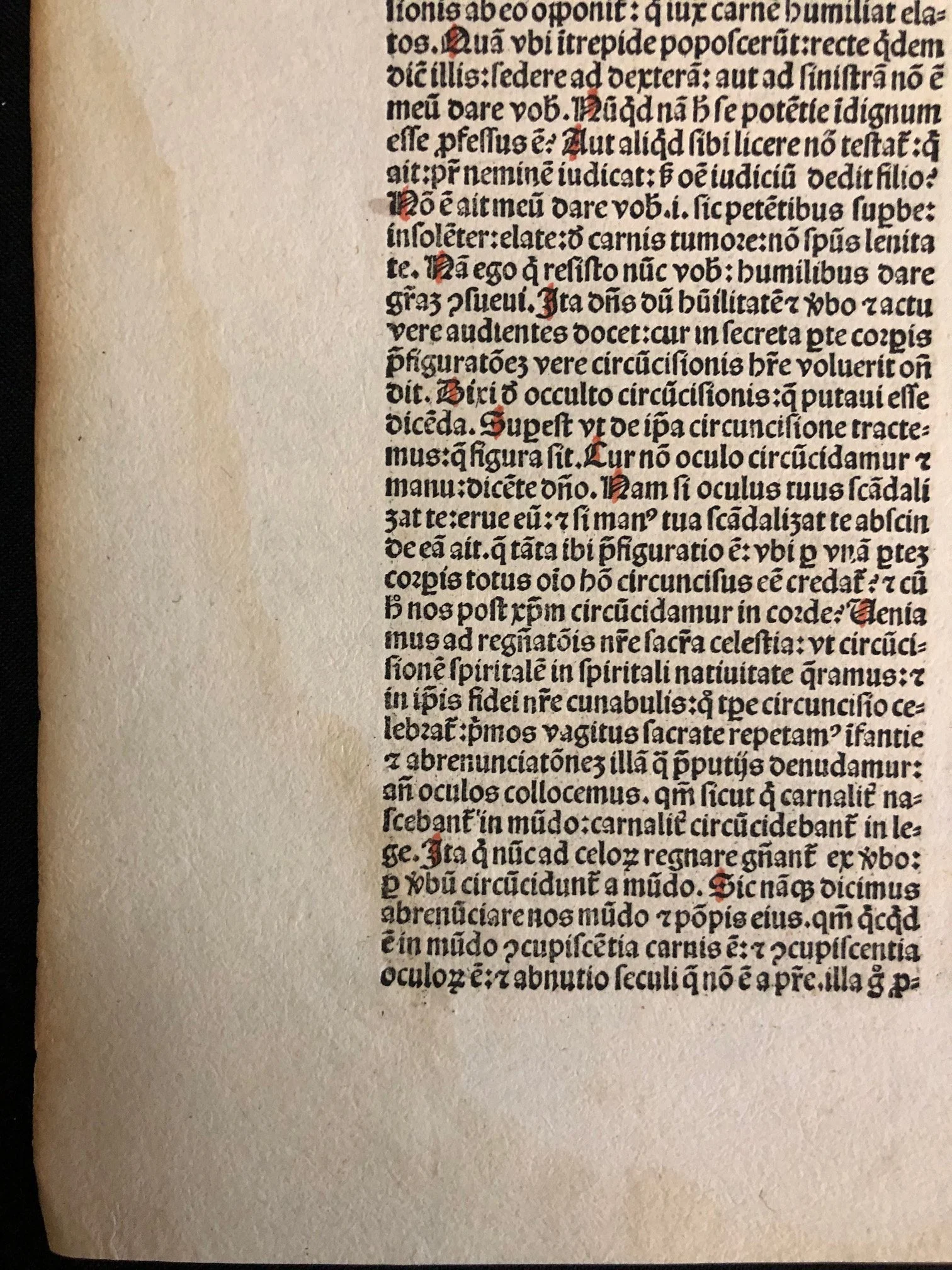 Incunabula leaf from St. Augustine or St. Jerome (15th/16th Century)