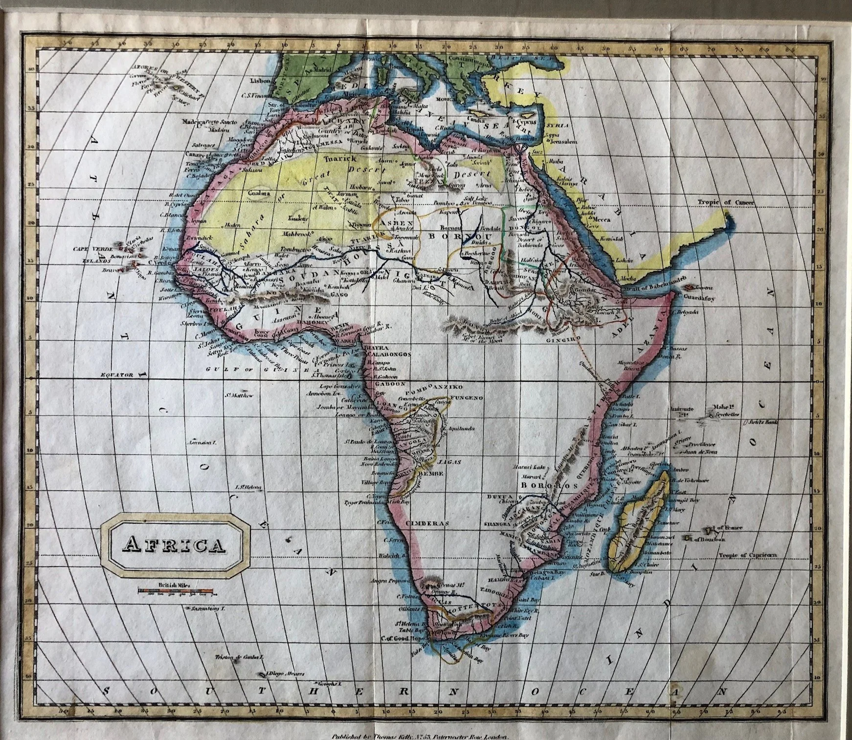 Map of Africa published in London by Thomas Kelly (circa 1818–1825)