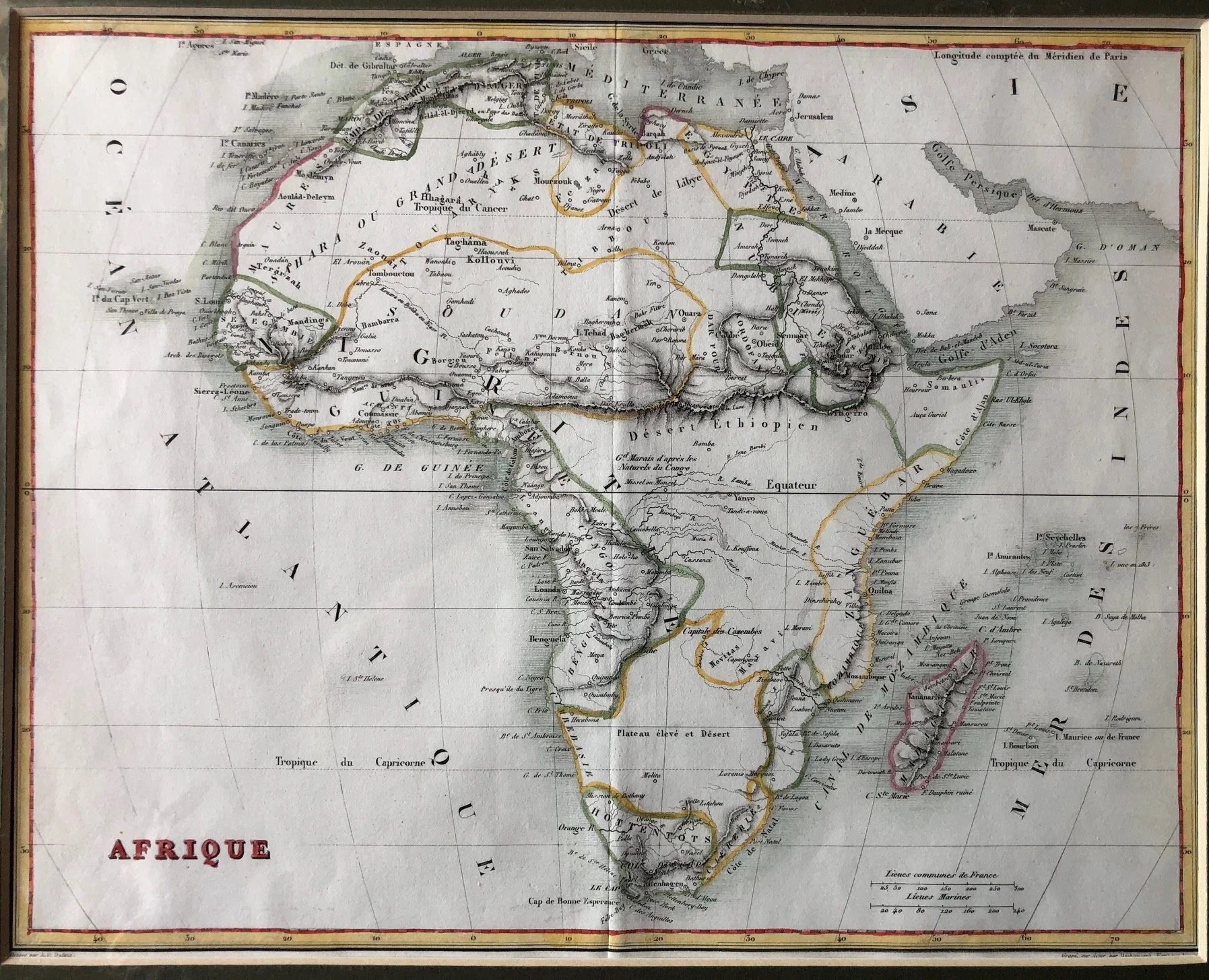 French Map of Africa "AFRIQUE" (1830s)