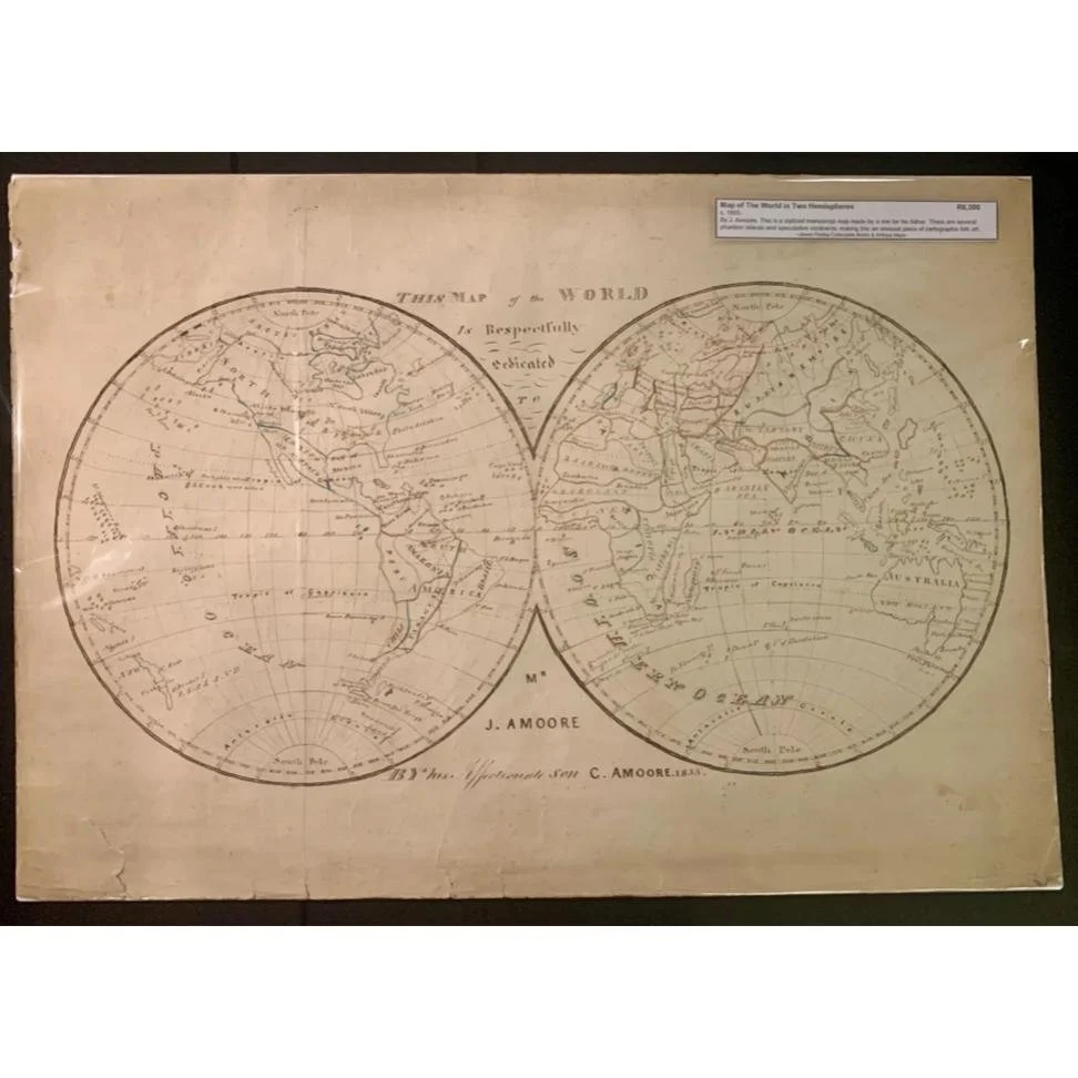 Map of the World in Two Hemispheres By C.Amoore (1855) R6,500