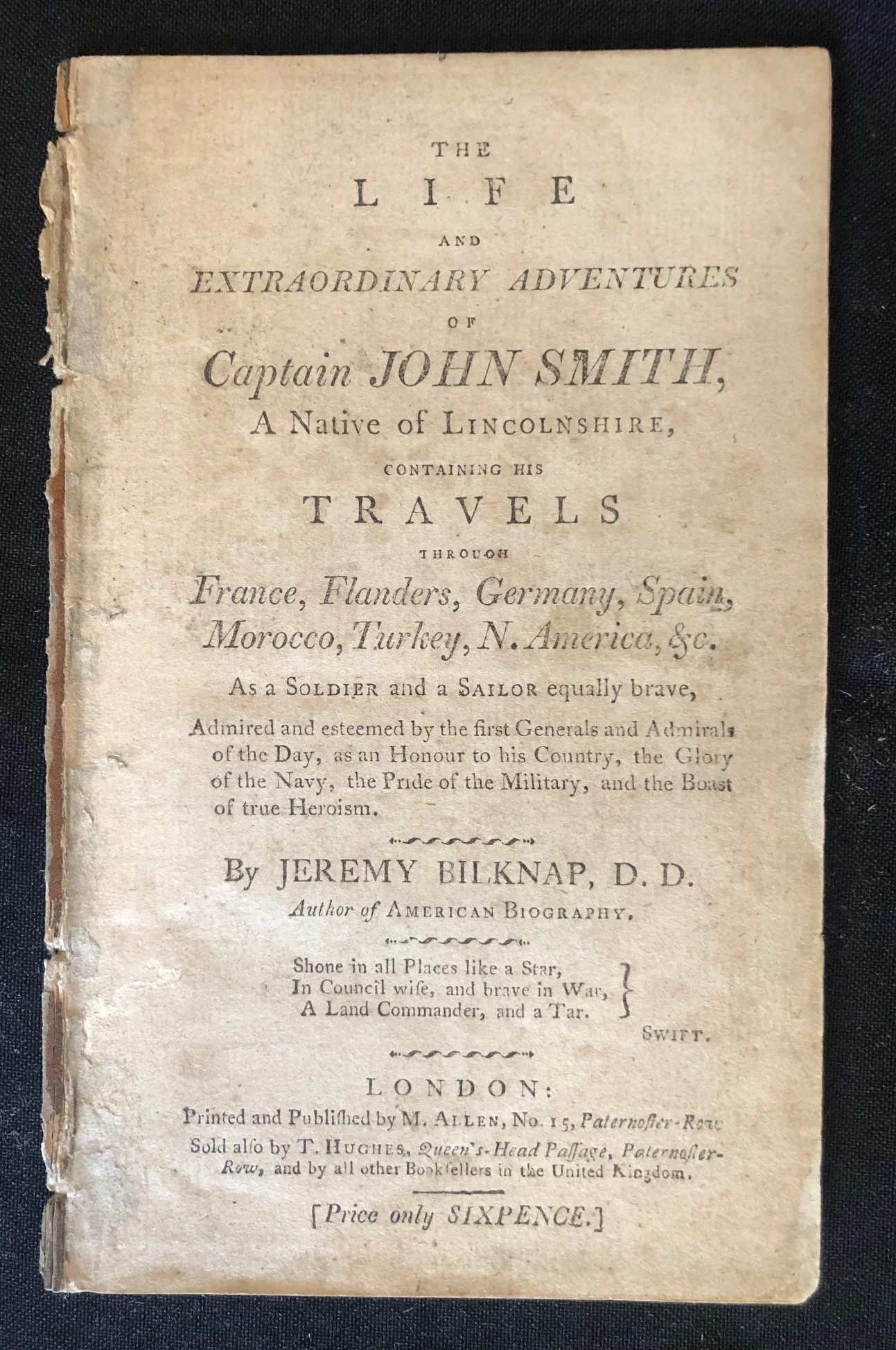 Captain John Smith by Jeremy Belknap (c.1805)