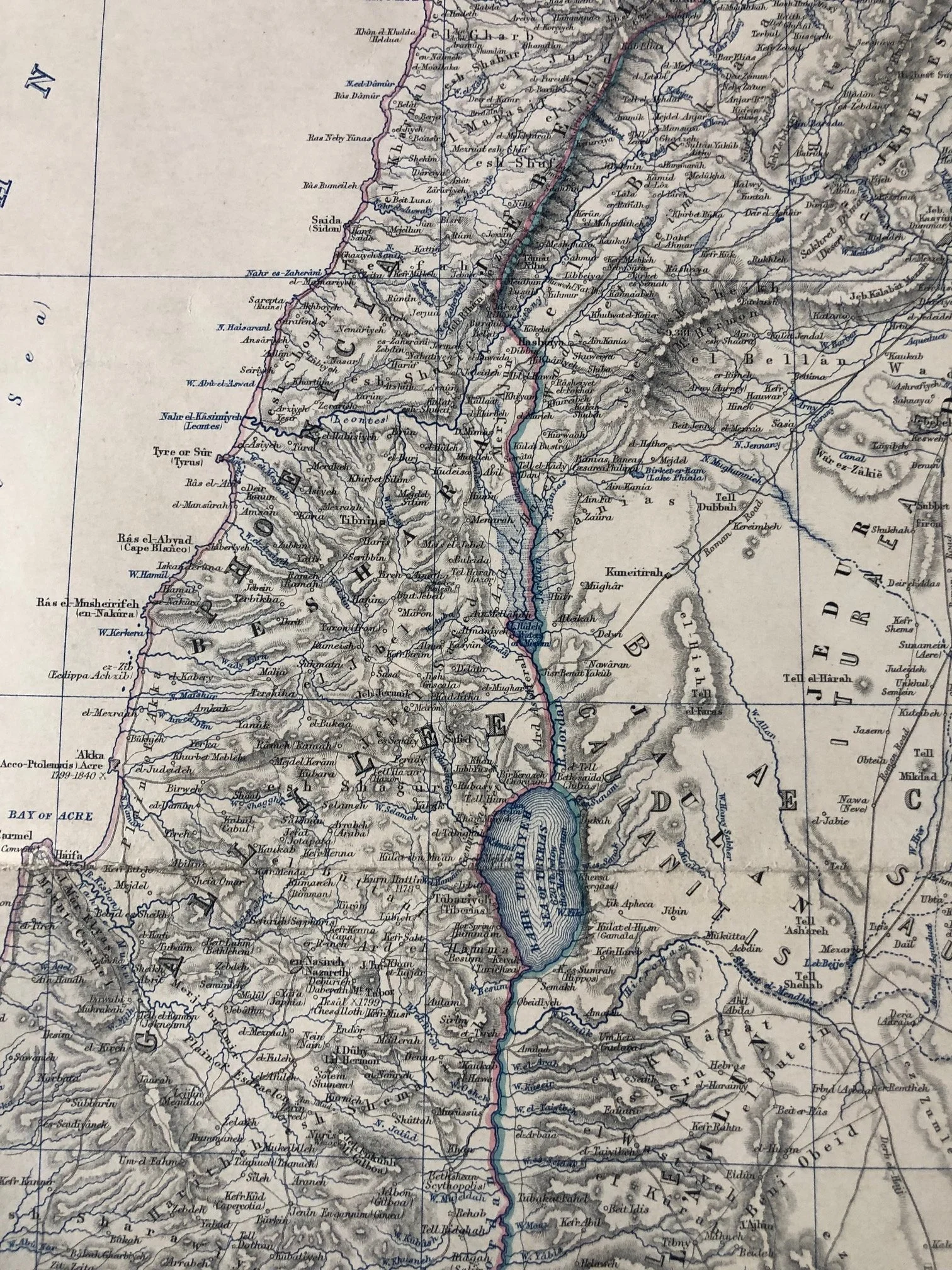 "Palestine or the Holy Land" by Scottish cartographer Alexander Keith Johnston (c.1871)