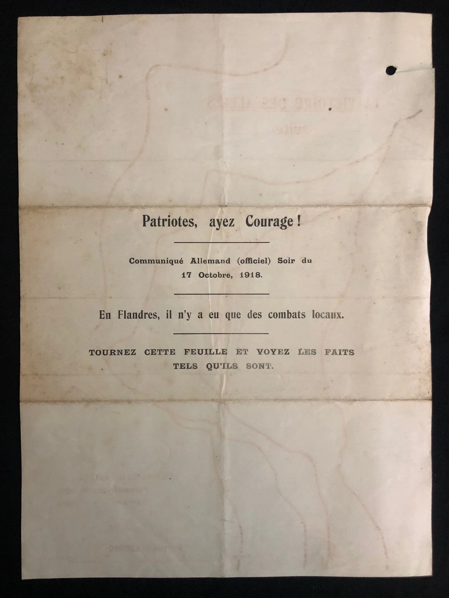Allied Propaganda air-dropped in the First World War 1918