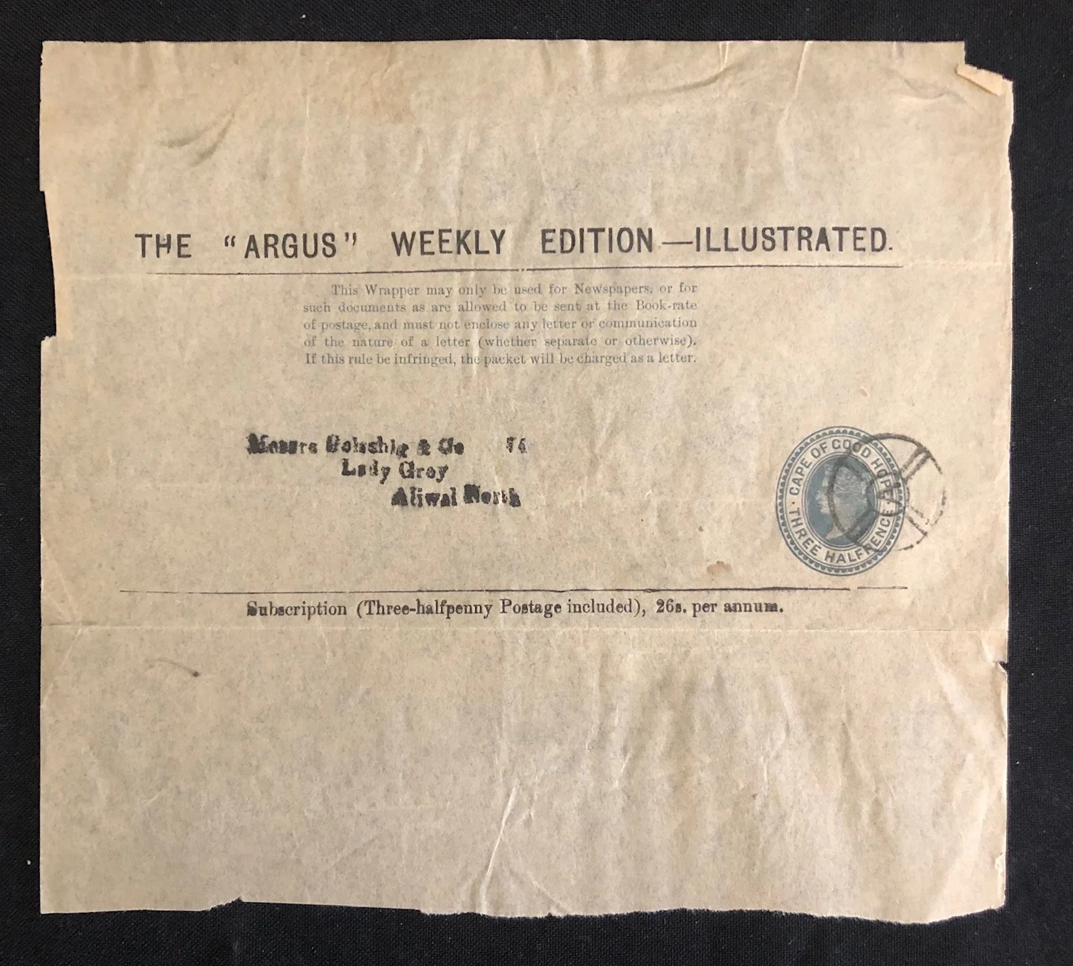 The Argus Weekly Edition wrapper (c.1890)