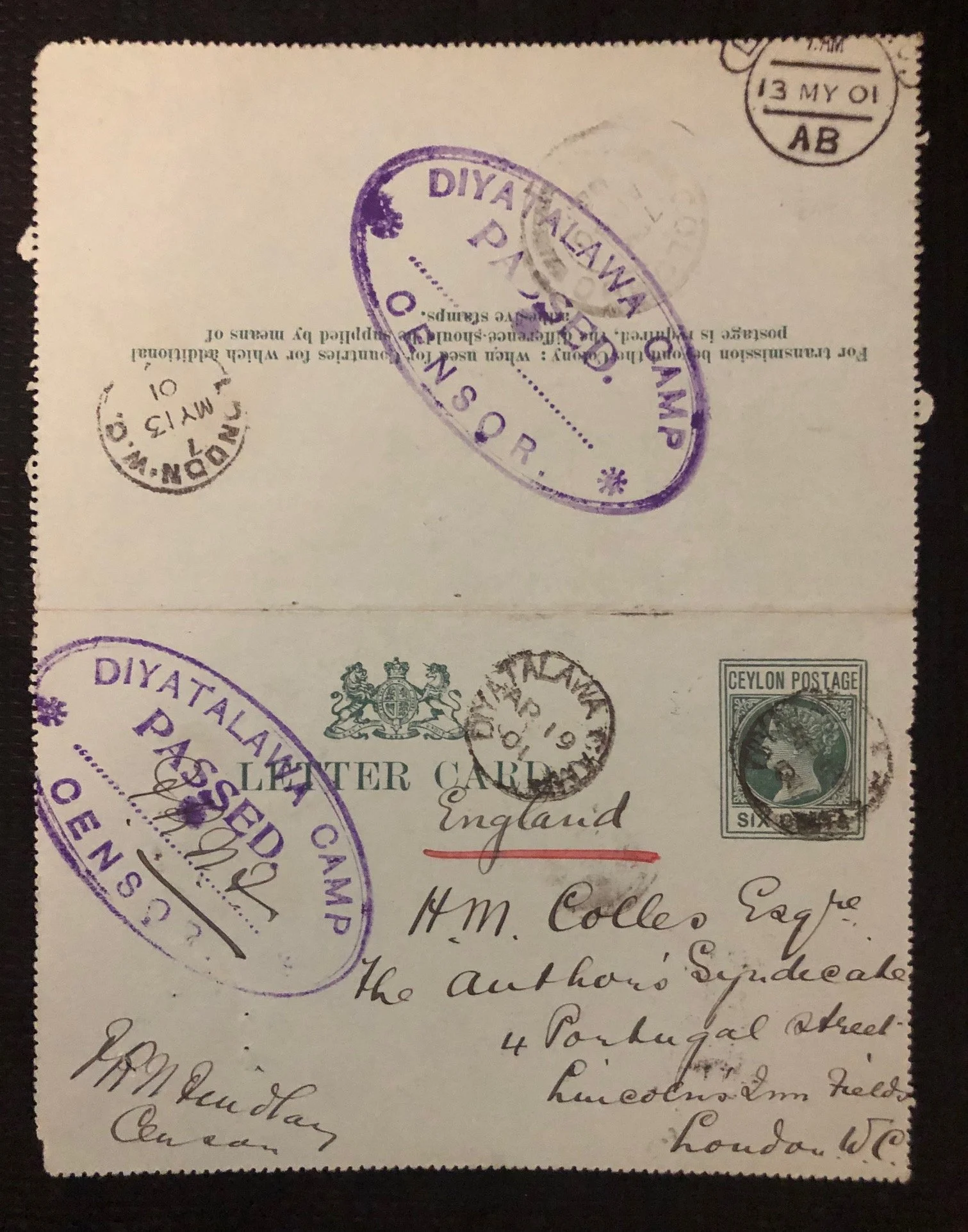 Correspondence - Big Game Hunter Frederick Noble Findlay 1900