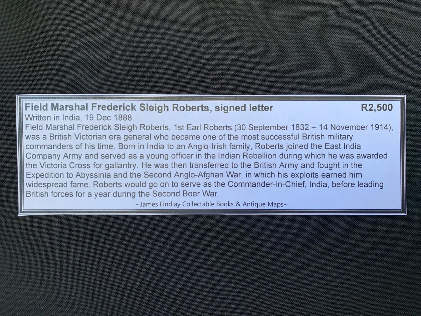 Signed Field Marshal Roberts letter (1888) 3.jpeg