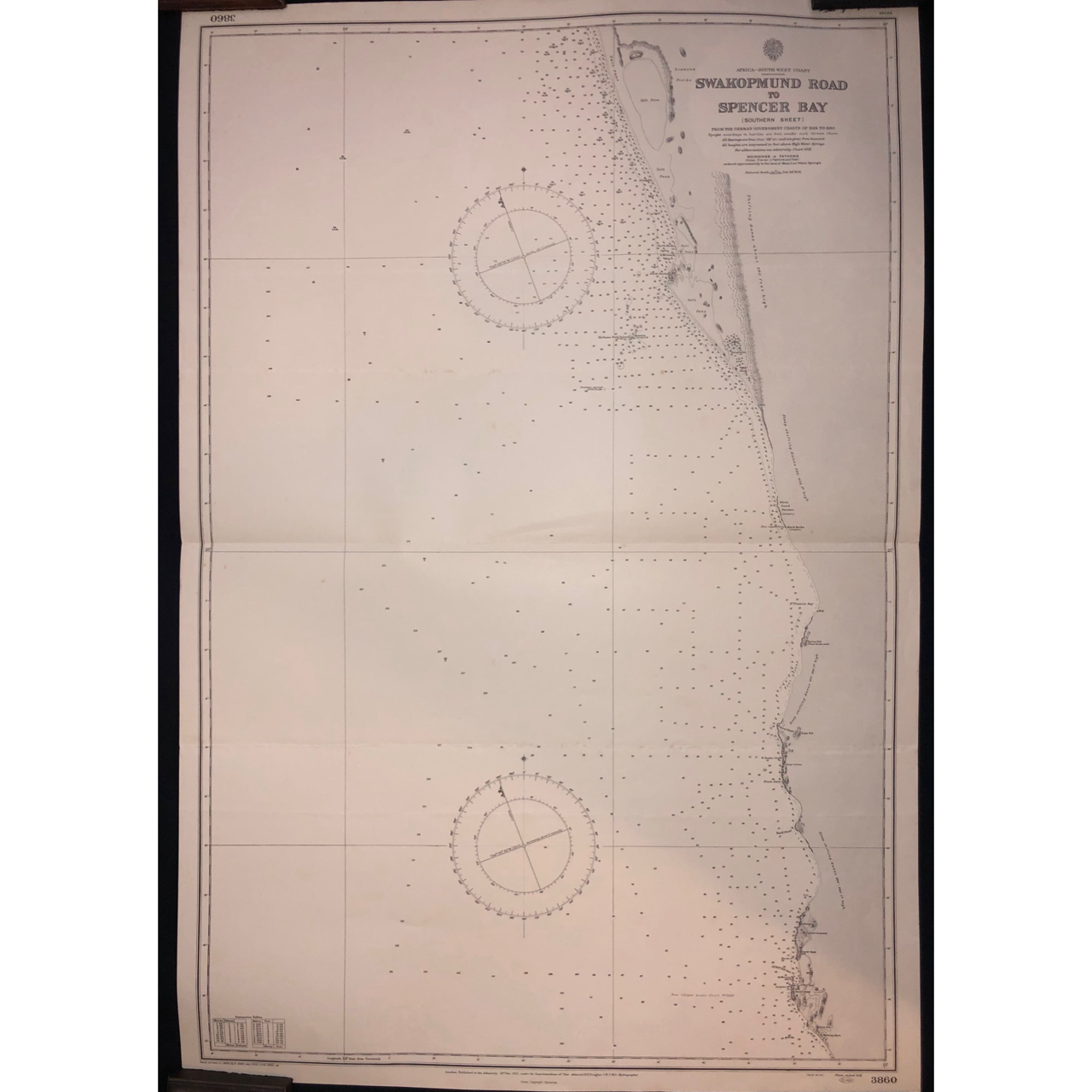 Chart of Swakopmund Road to Spencer Bay, Namibia (1931) R1,000