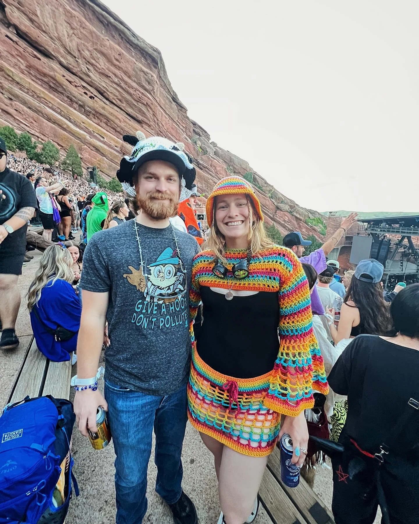 probably just needed a hug, but we went to the 5 hour set of Skrillex at Red Rocks instead &hearts;️💚💛