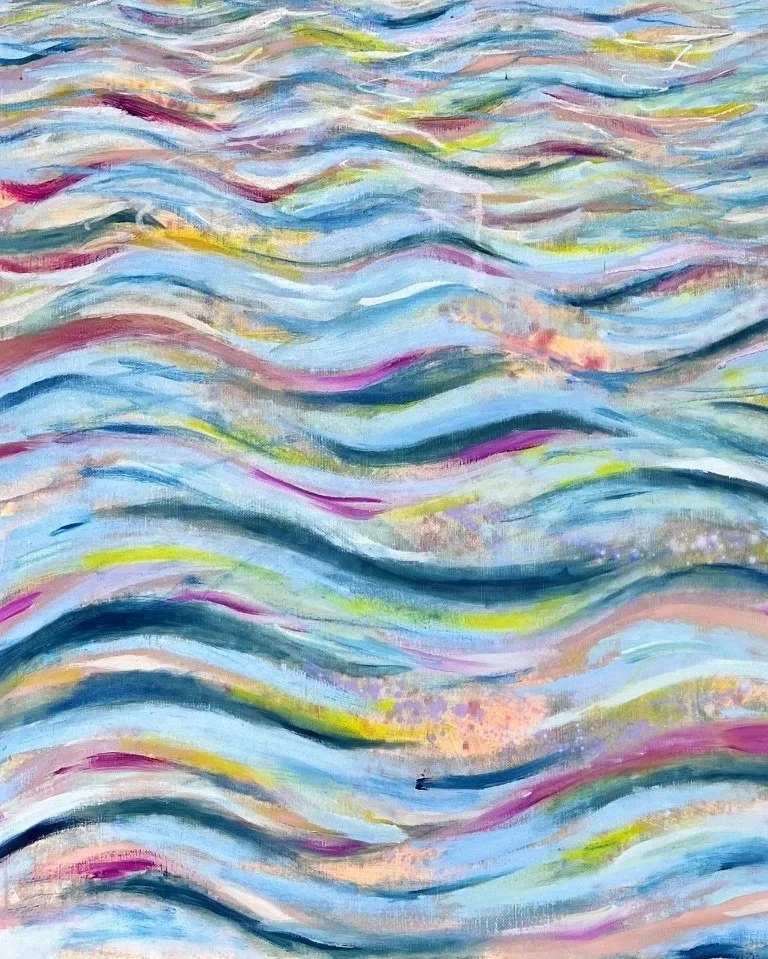 Aube II. Eaux. Huile sur toile. Artiste Jeanne-Sophie de Peretti