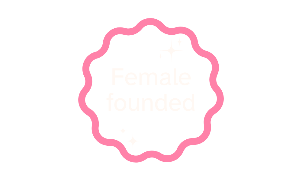 Pinker gewellter Rahmen mit Female founded Text