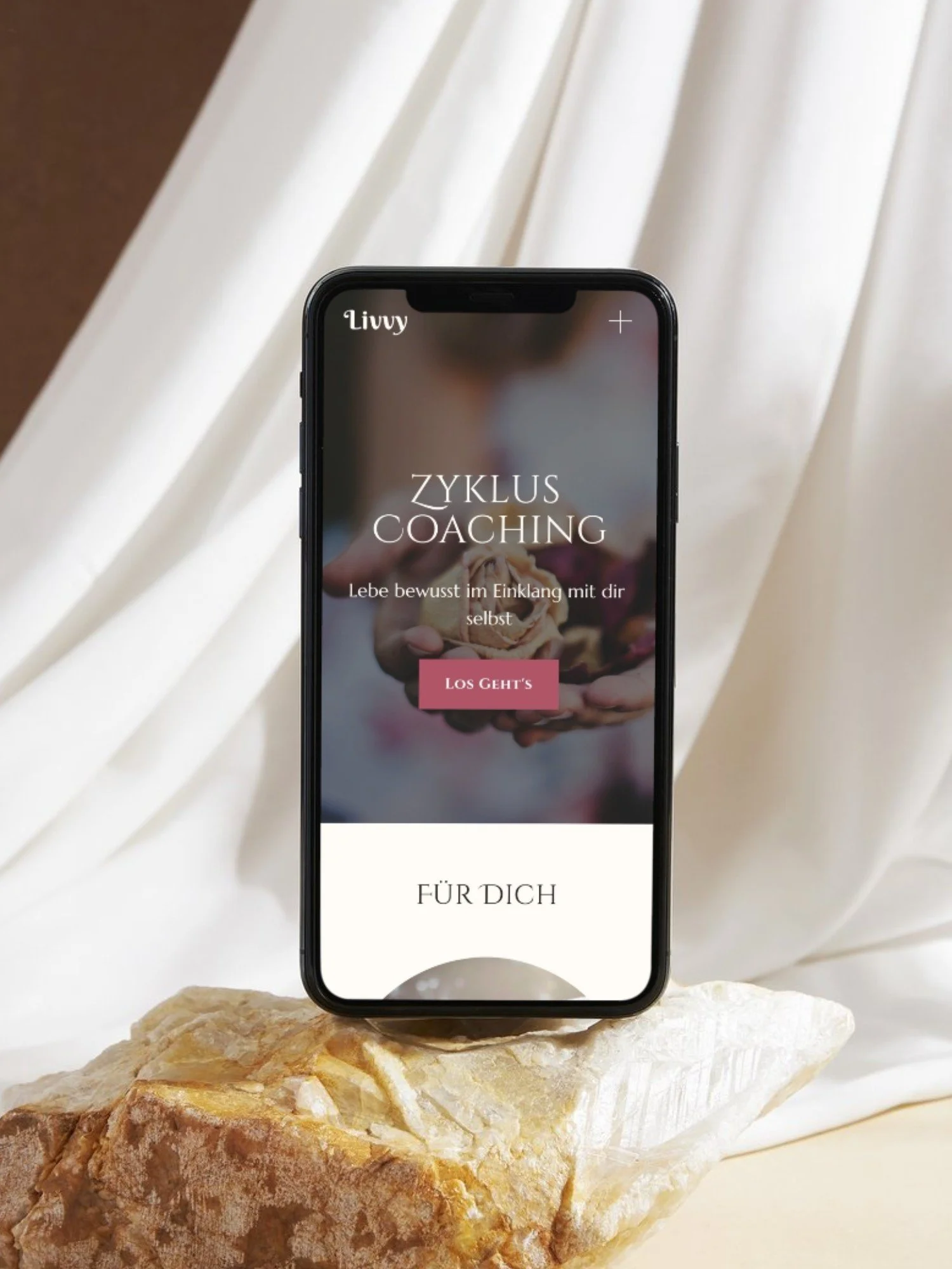 Handy mit Zyklus Coaching Website