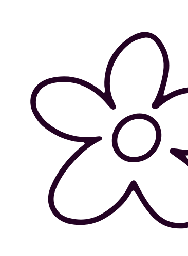 Eine einfache, handgezeichnete Blume mit fünf Blütenblättern