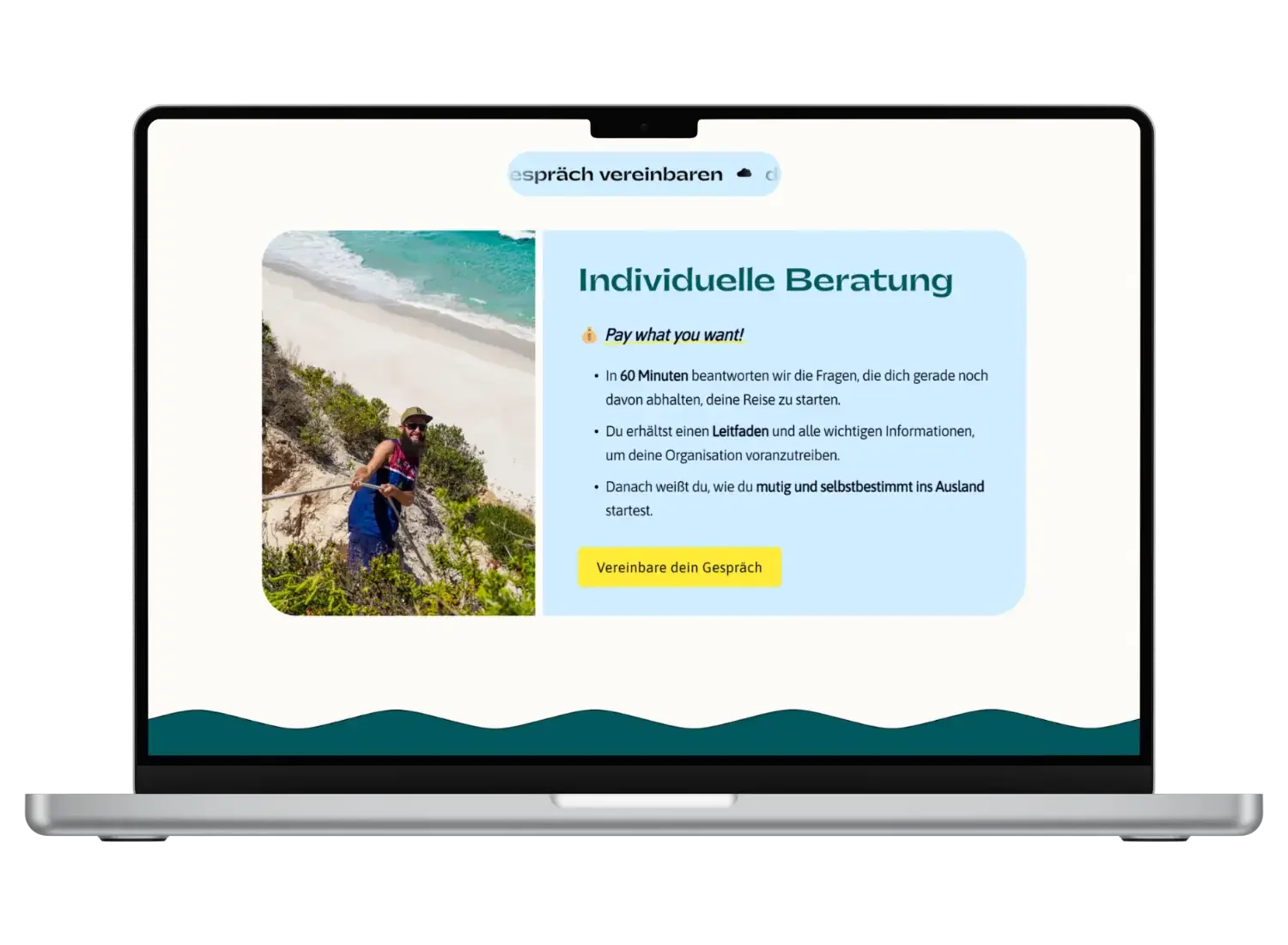 Webdesign für Startups in hellblau, petrol und gelb