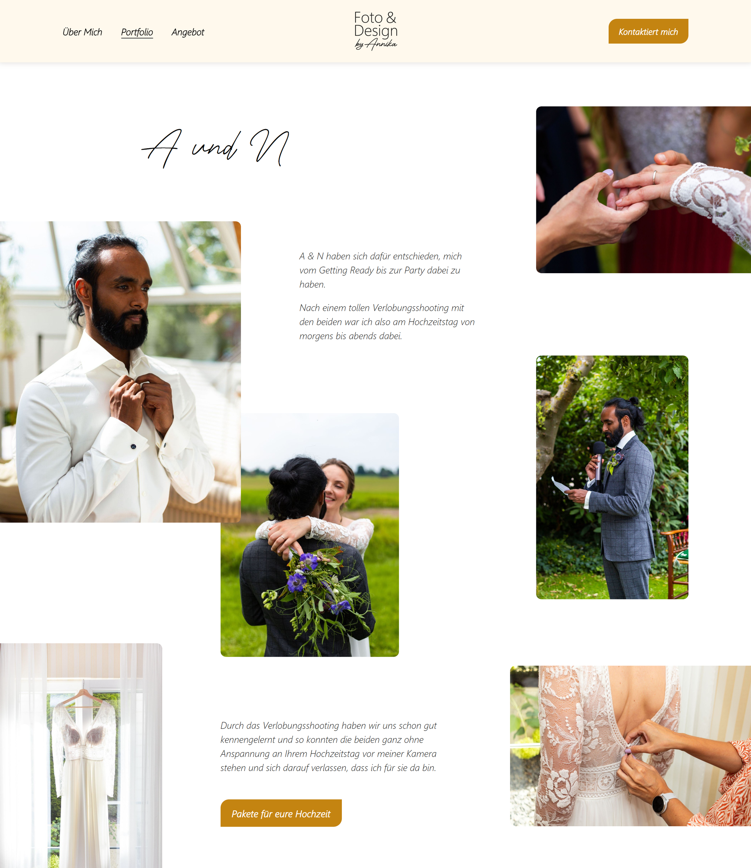 Website für Hochzeitsfotografin Annika