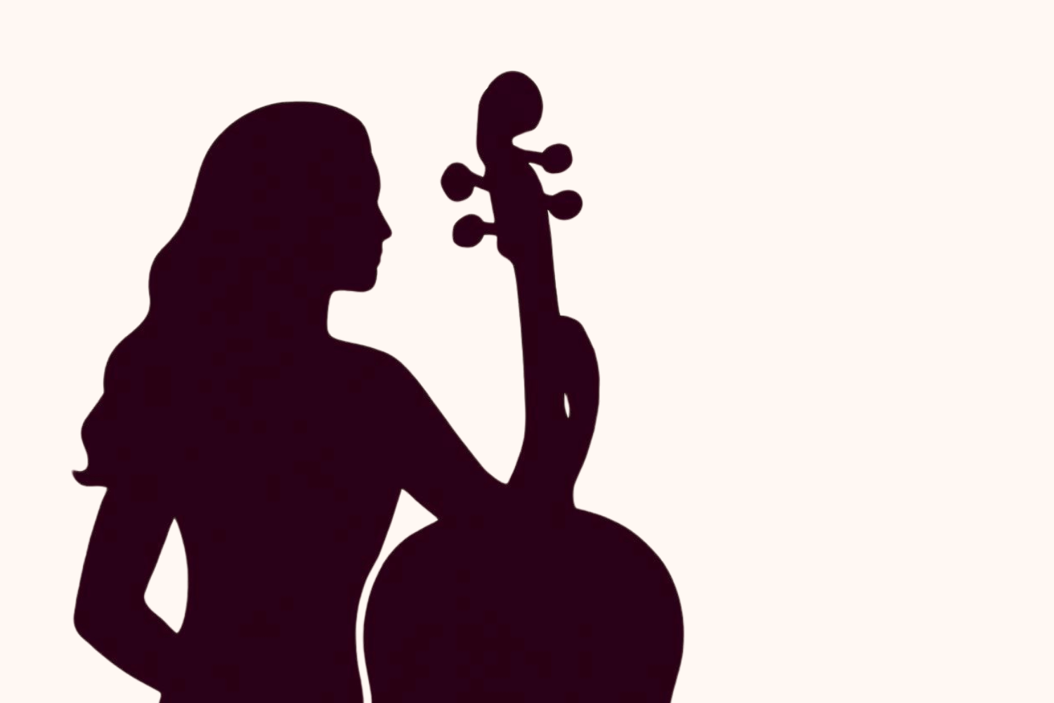 Silhouette Cello Spielerin