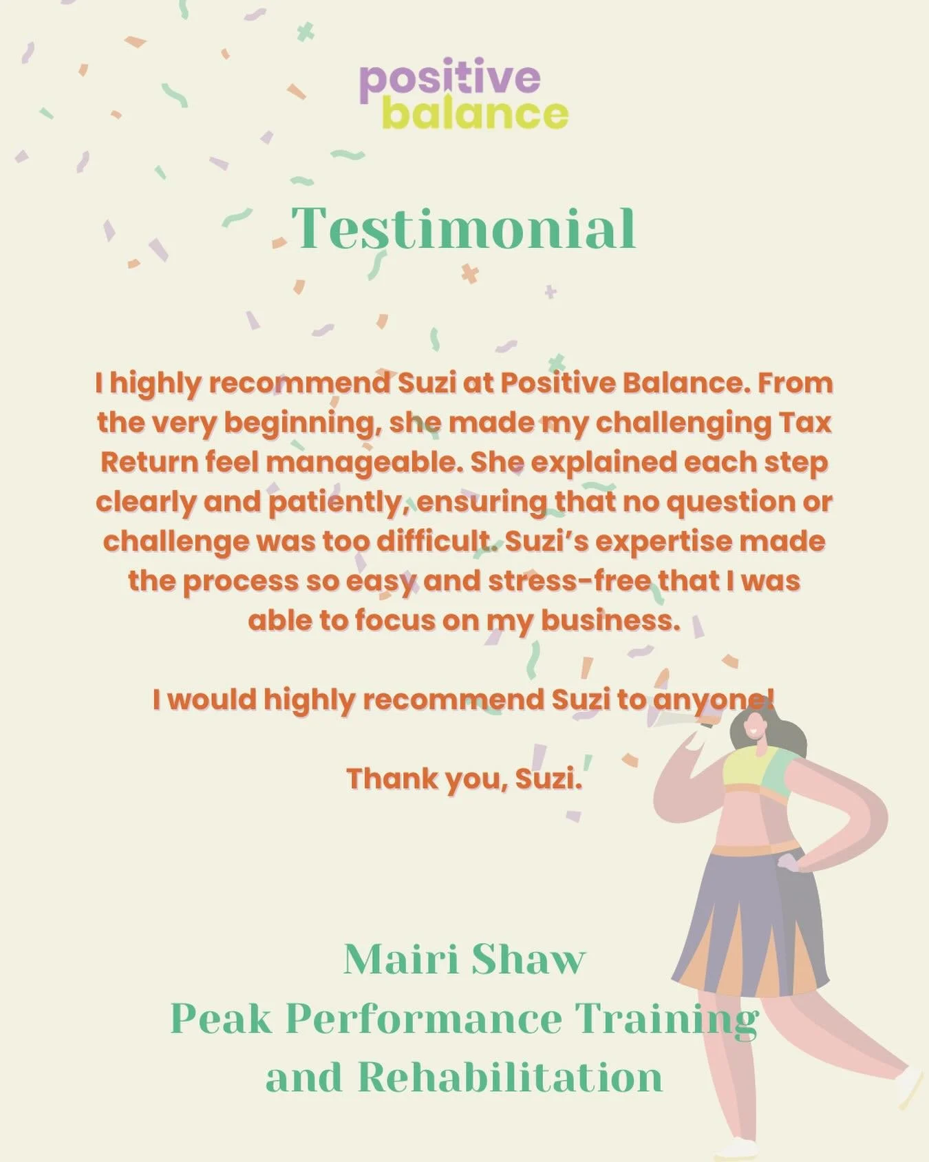 Probably the first time in my life anyone has ever called me patient!

Thank you so much @mairishaw_peakperformance for this lovely review.

Diary opening to new self assessment clients sooooonnnn! 🎉🤩

#clientlove #testimonial #bookkeeper #taxretur